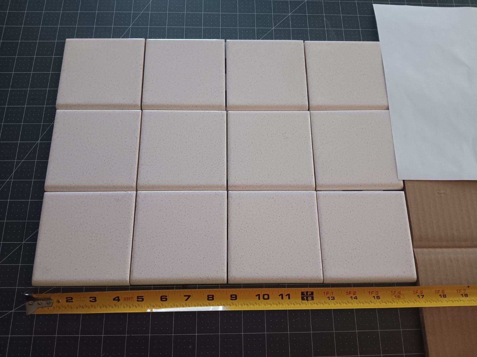 12 pc. Danto Japan Vintage Ceramic Tile SALT & PEPPER Bullnose Bathroom NOS MCM