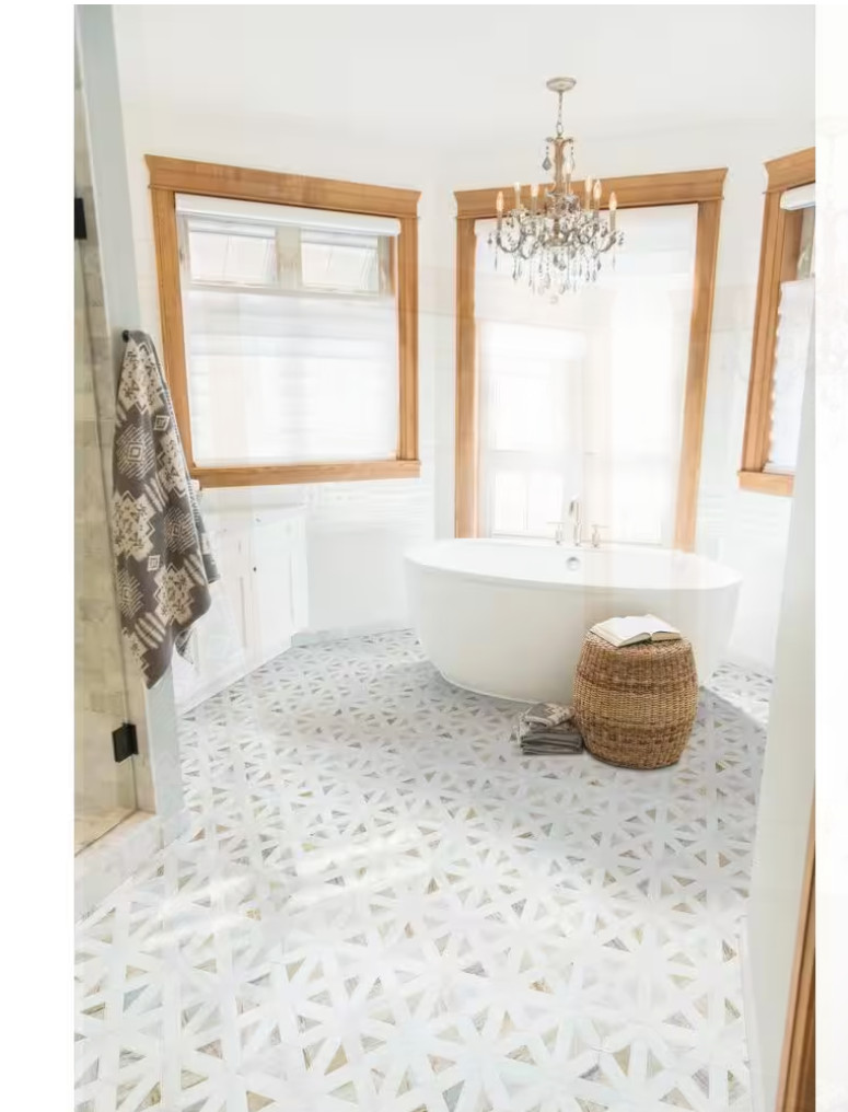 MSI Angora Geometric Pattern 12″ x 12″ Polished MarbleMosaic Tile(10 sq ft/Case)