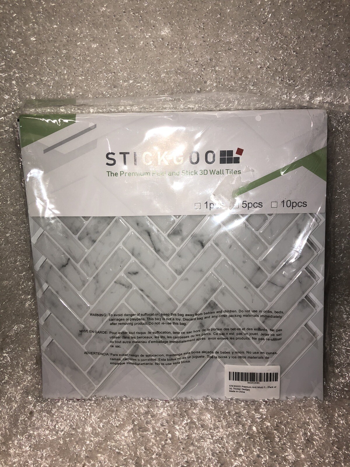 Stick Goo Peel And Stick 3D Wall Tiles 10 Pack Sheets Kitchen Bathroom Anti Mold