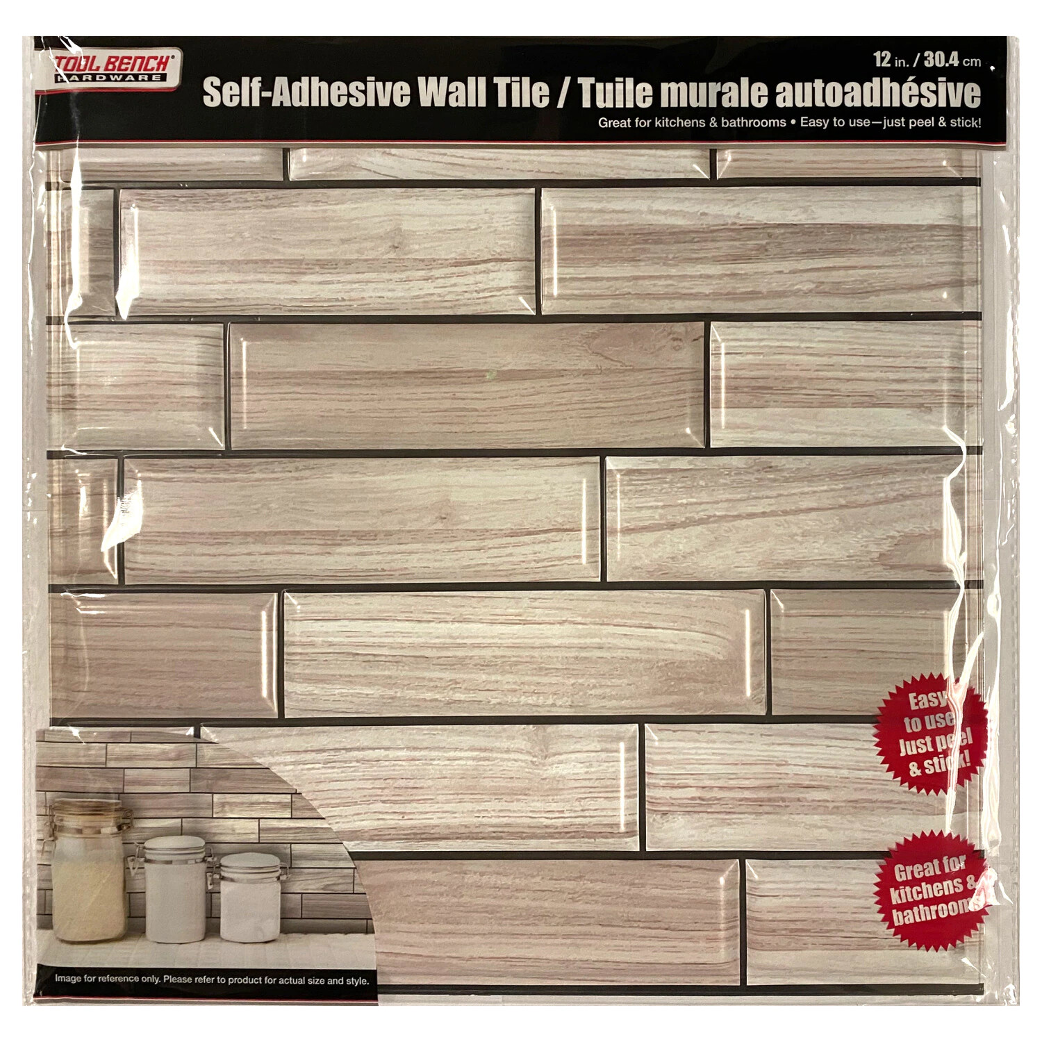 10 PCS 3D Peel Stick Antique White Gray Wood Grain Wall Tile Lightweight 12 in