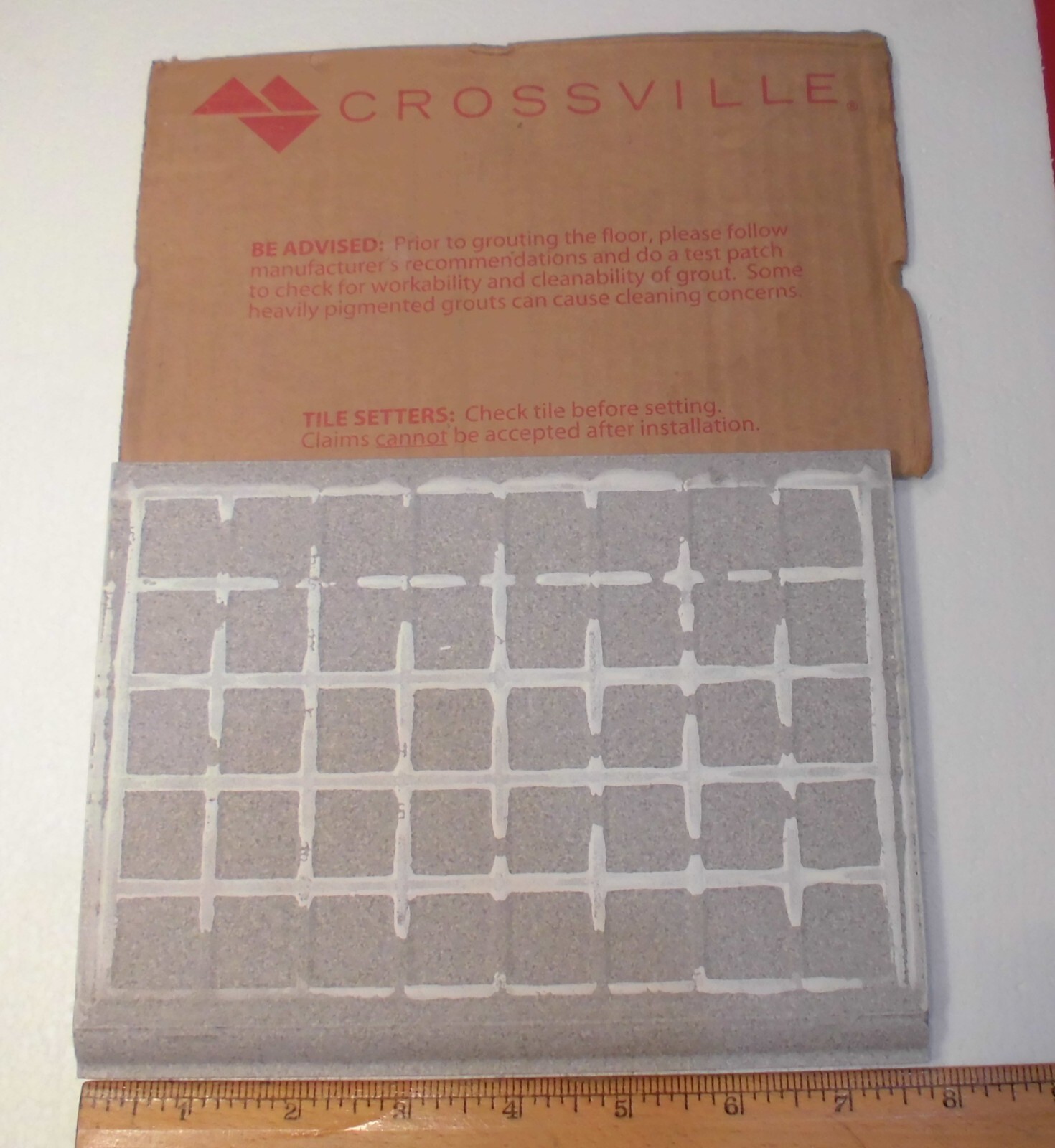 1 pc. Speckled Grays: Cove-Base Ceramic Tile, matte 7-3/4″ X 5-7/8″ Bullnose Top