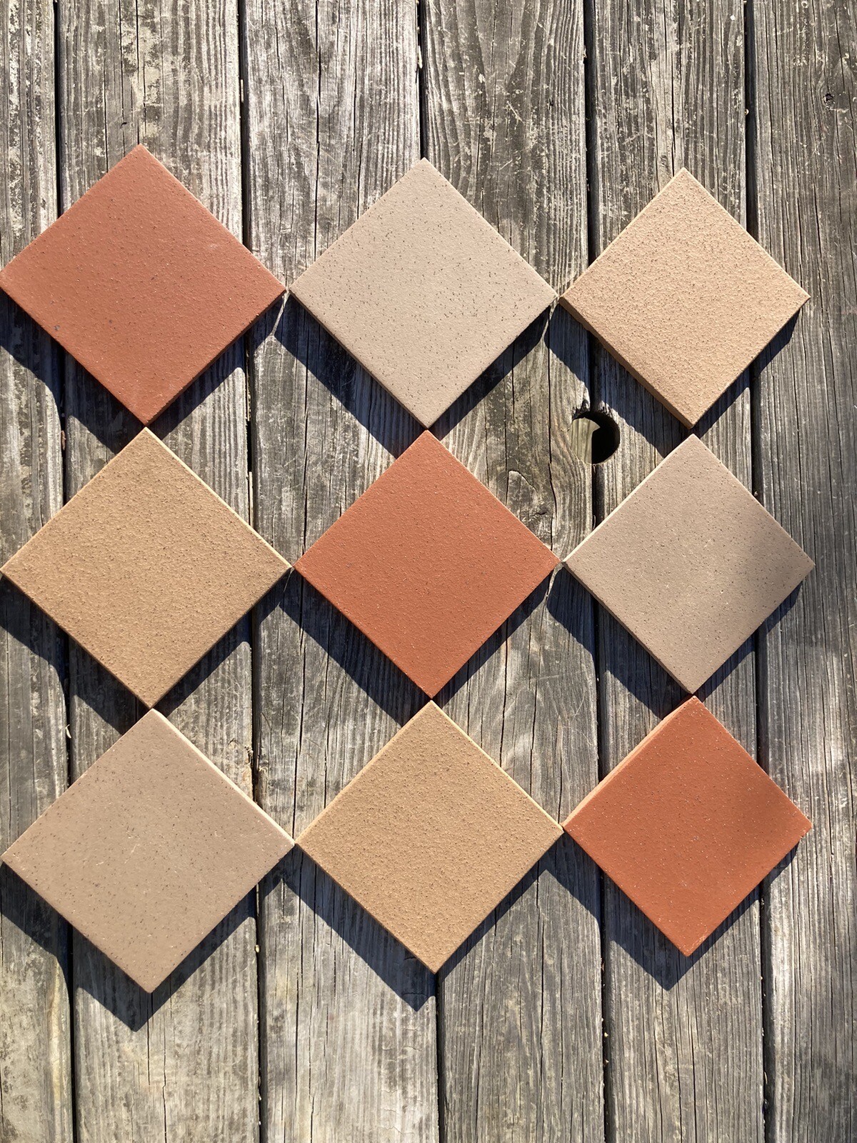 Red Blaze 6 in. x 6 in. Abrasive Ceramic Floor and Wall Tiles 3 Colors 9 Tiles