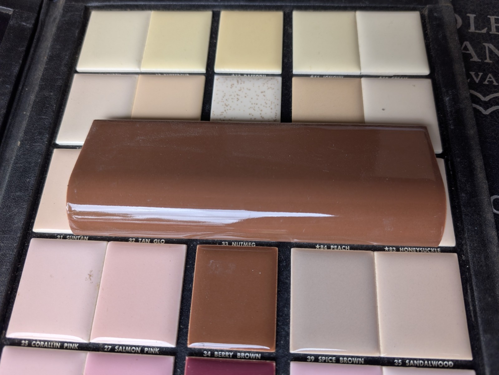 1 pc American Olean Berry Brown #34 Ceramic Tile Mud Cap bullnose A4200 2×6″