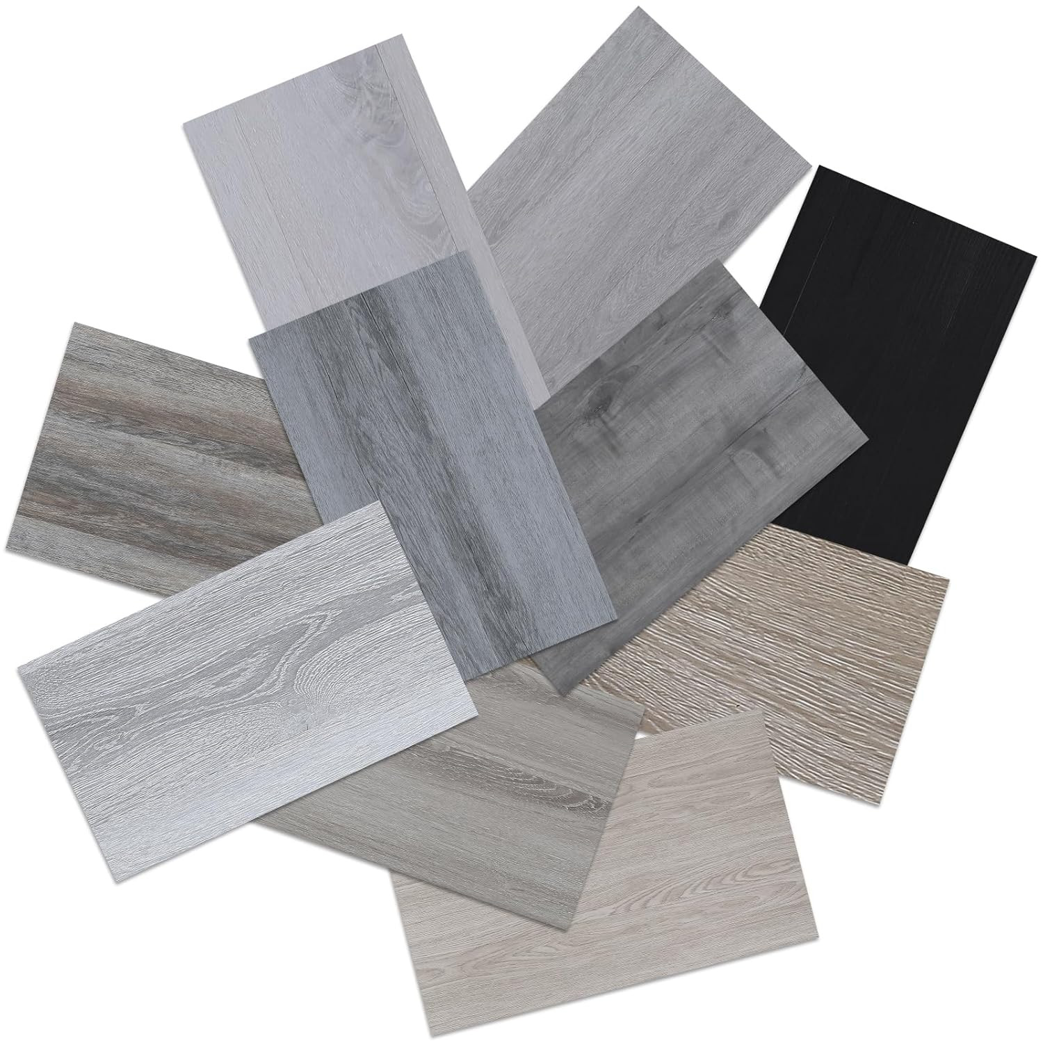 Peel and Stick Floor Tile, Luxury Vinyl Plank Samples Set of 10, Real Wood Look