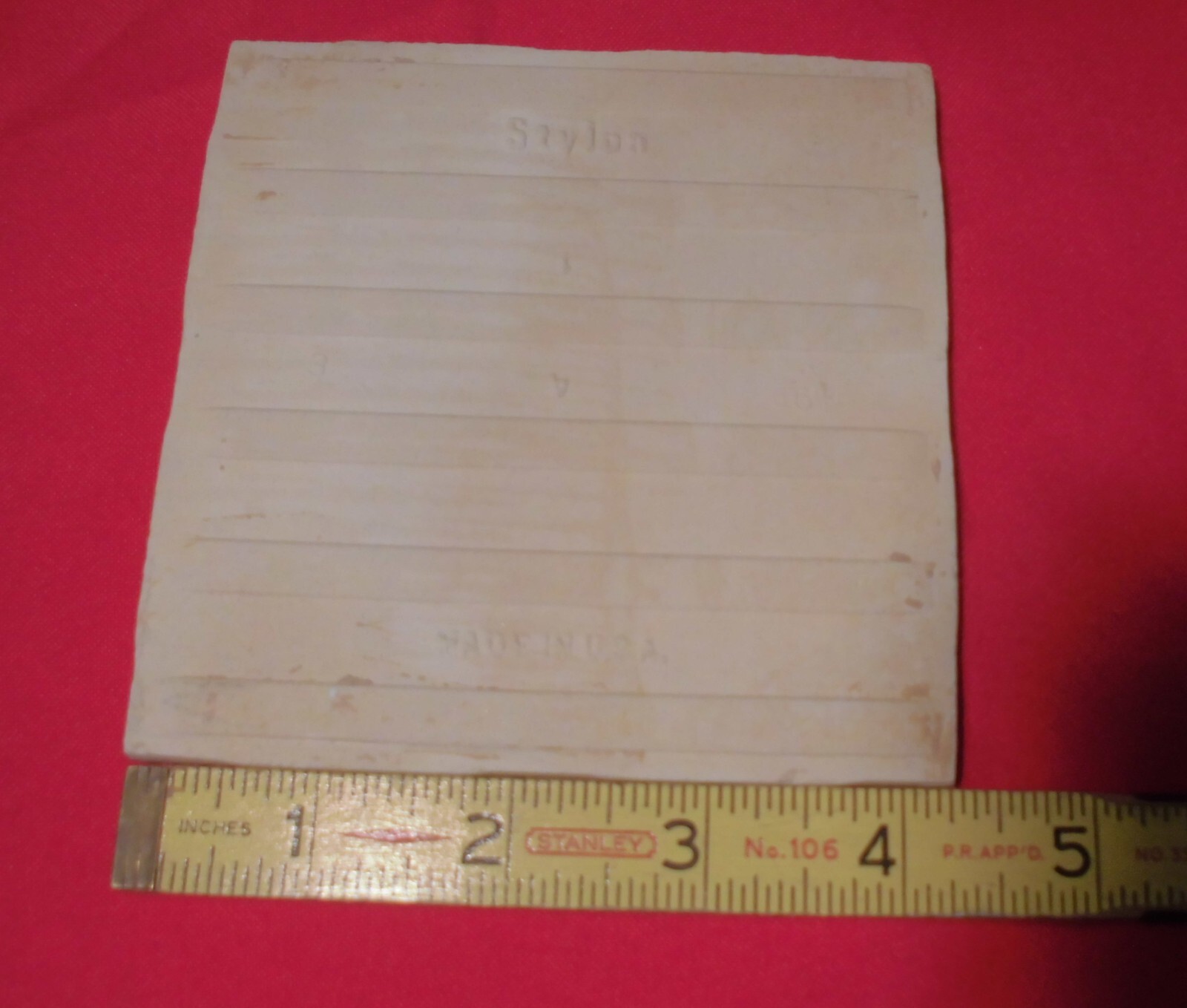 1 pc. Stardust Blue: 4-1/4″ Glossy Speckled Ceramic Tile by Stylon, Clean, Used
