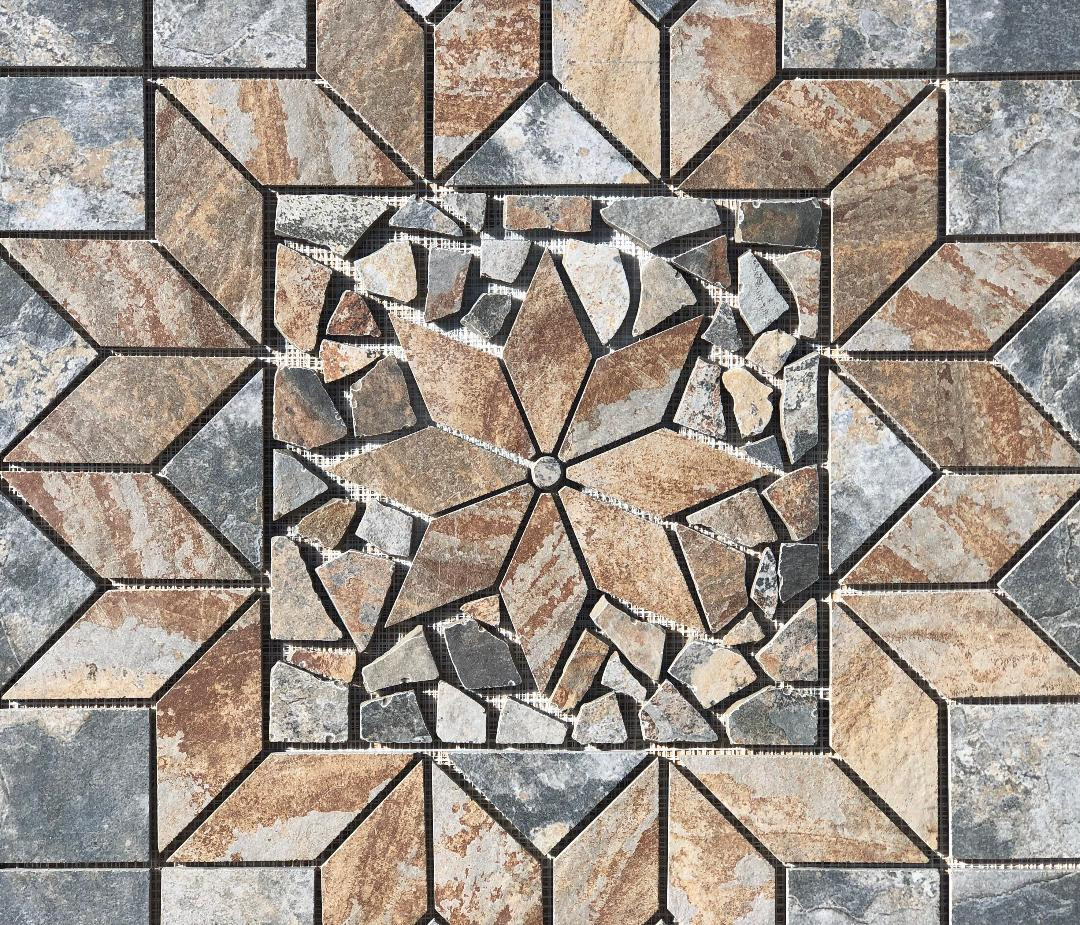 36″ x 36″ Tile Medallion Mosaic Mural – Home Depot Slate look tile