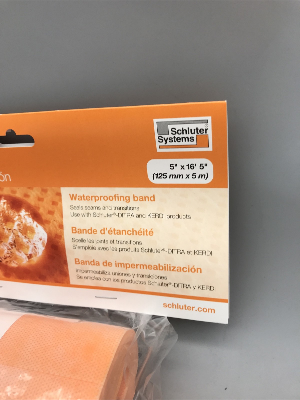 SCHLUTER-KERDI Waterproofing Band 5″ X 16′ 5″ – 125 mm x 5 m New