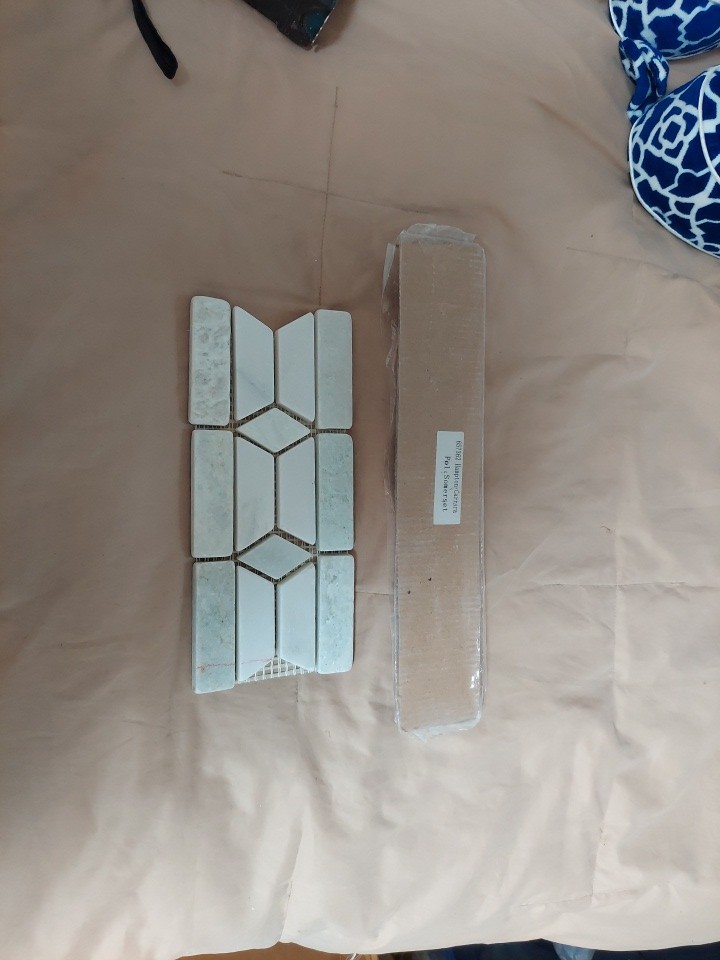 Lot of 14 Polished Carrara White Marble Tiles 9″x 4″ Gloss Wall/Trim Tiles