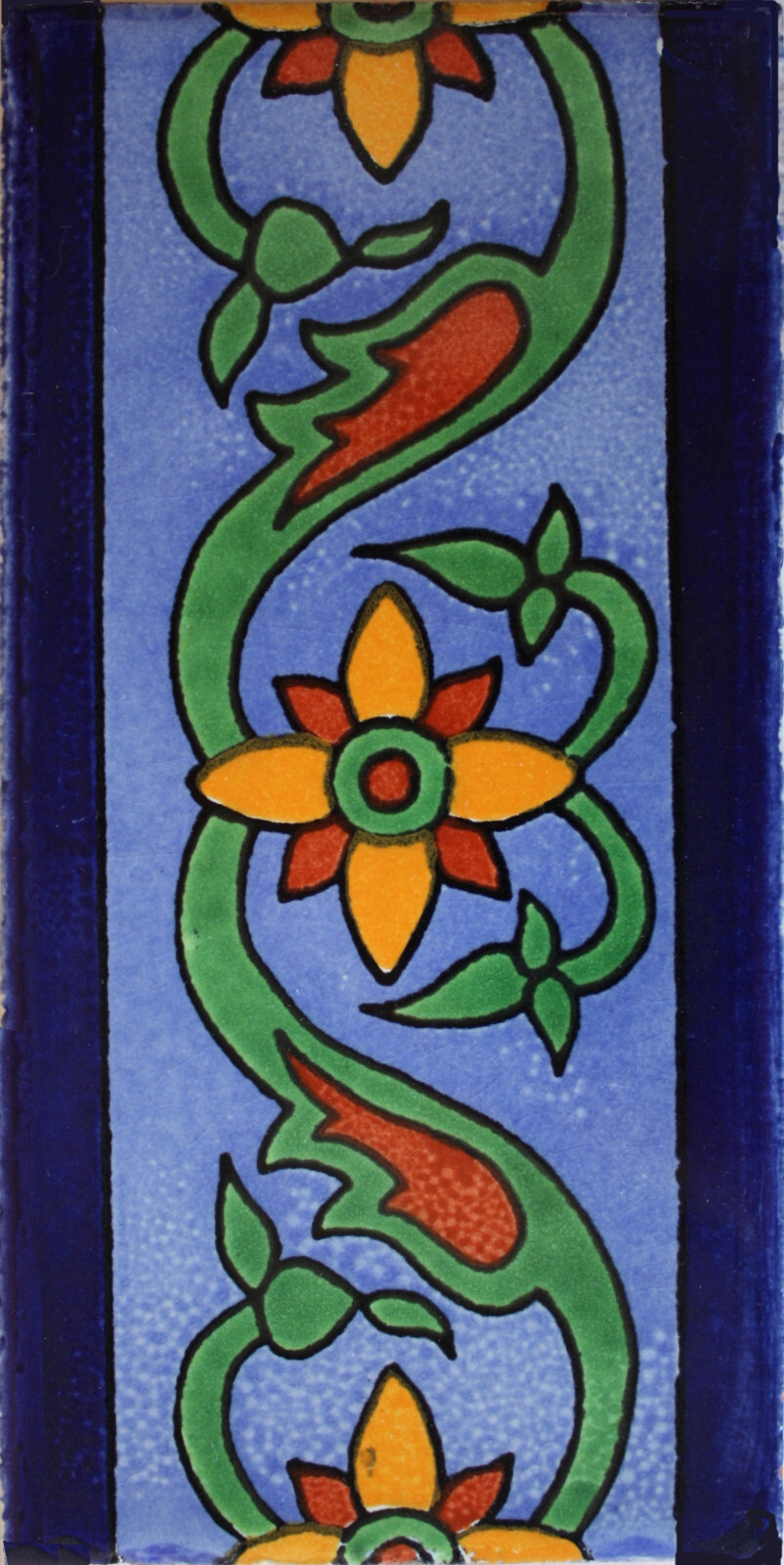 6″ x 3″ 8 pcs Rollan Subway Mexican Clay Tile Handmade Talavera Backsplash