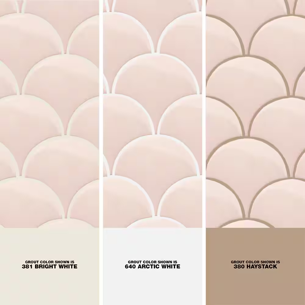 Beta Rose 2.44 In. X 5 In. Scallop Polished Ceramic Wall Tile (4.06 Sq. Ft./Case