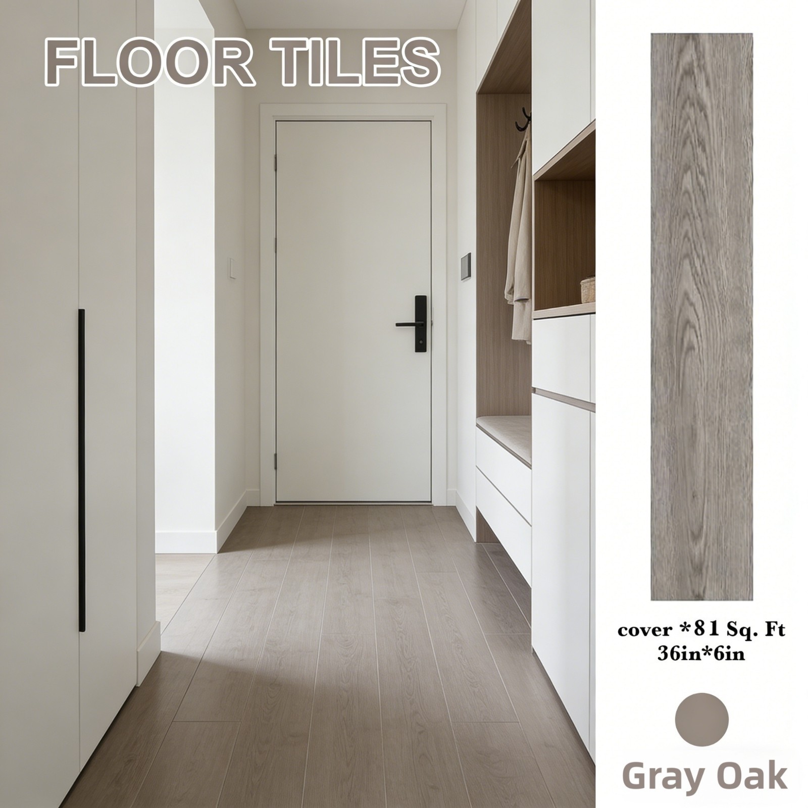 54Pcs 36″*6″Peel & Stick Wooden Vinyl Plank Flooring Tile Self Stick Adhesive