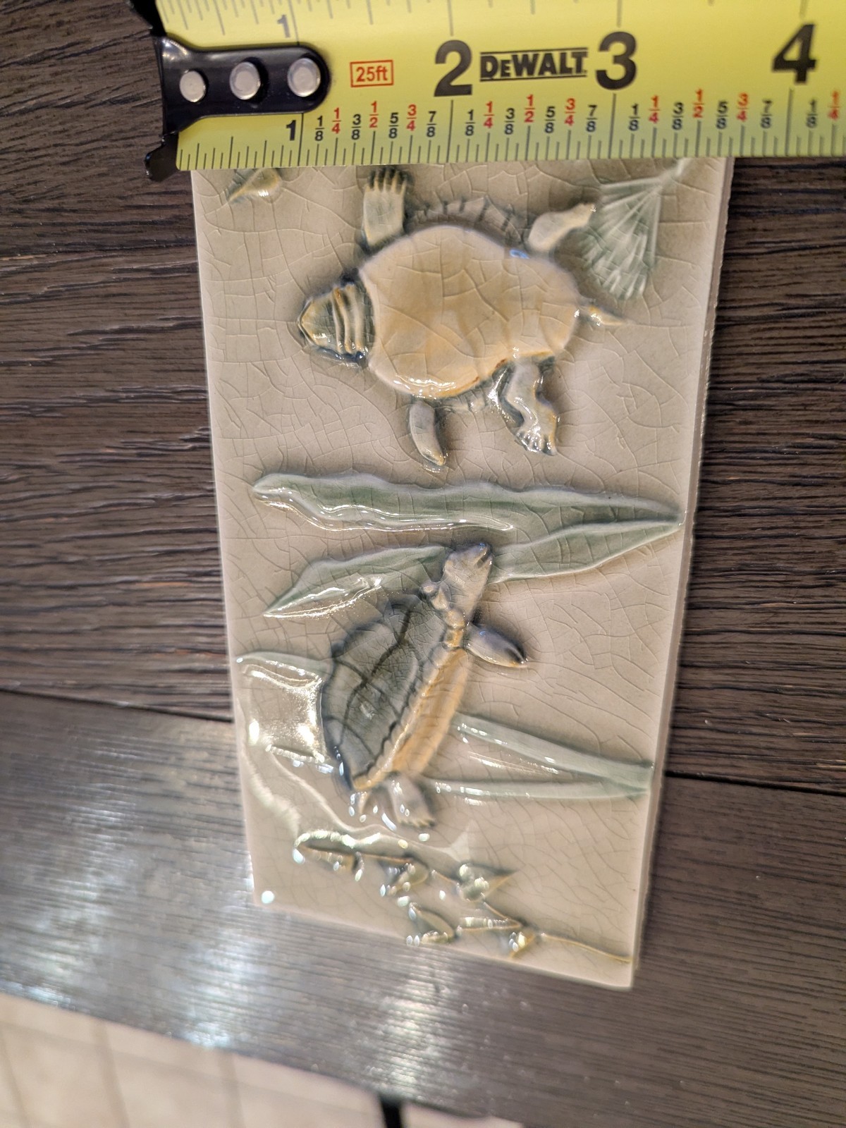 Pottery Tile Turtles Pond Pratt & Larson Mosaic Pottery Display Backsplash Art