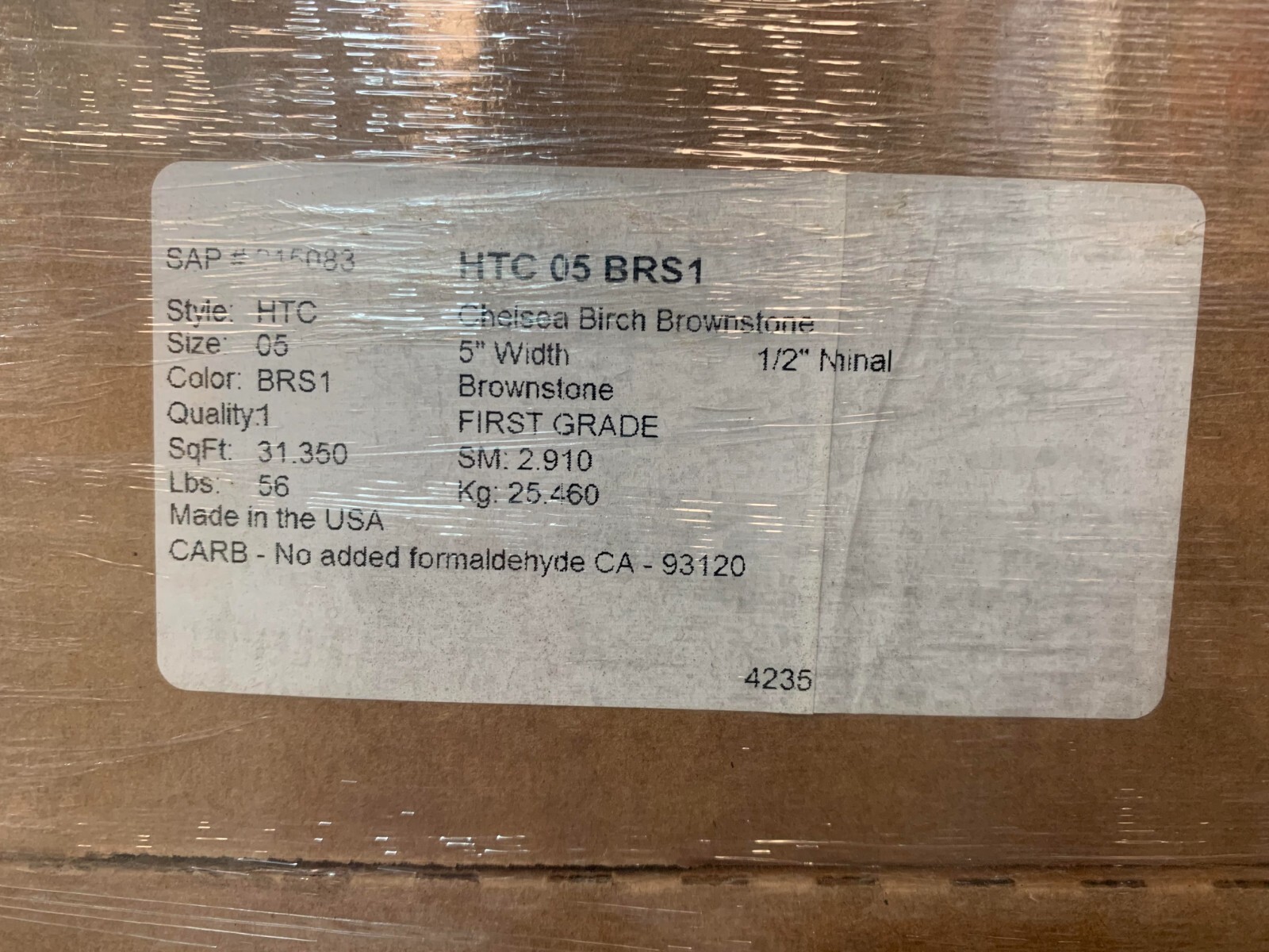 Mannington Hometown 5″ Chelsea Brownstone 1/2 X 5 HTC05BRS1