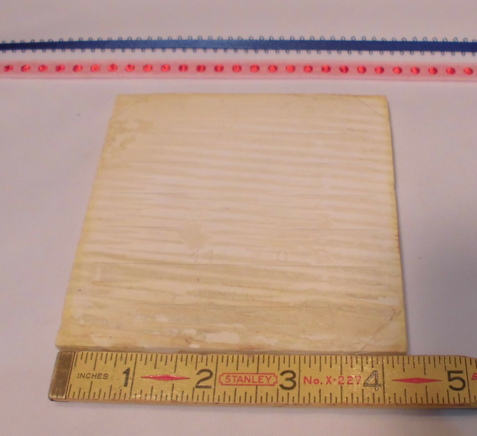 1 pc. Ceramic Tile *Oatmeal Color* 4-3/8″- 4-5/16″ Robertson Co. Cleaned Used