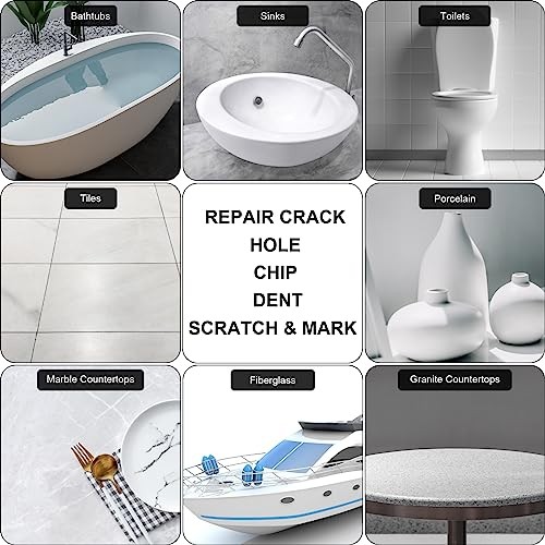 Tile, Granite and Marble Repair Kit(Color Match), 3.7 OZ Tub and Fiberglass Show
