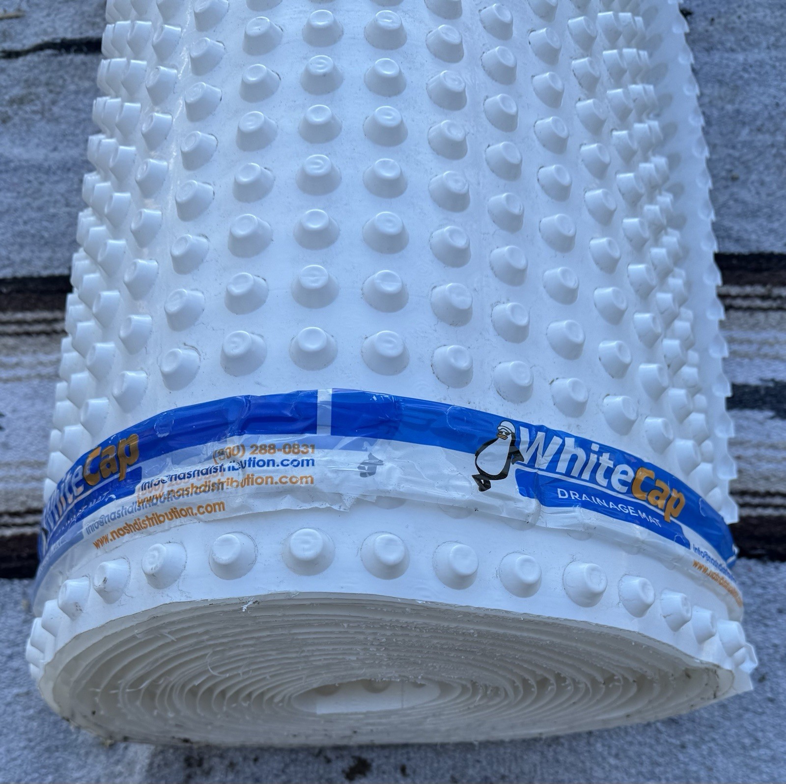 White Cap Drainage Mat 200 Sq Ft Foundation Basement Waterproofing Roll