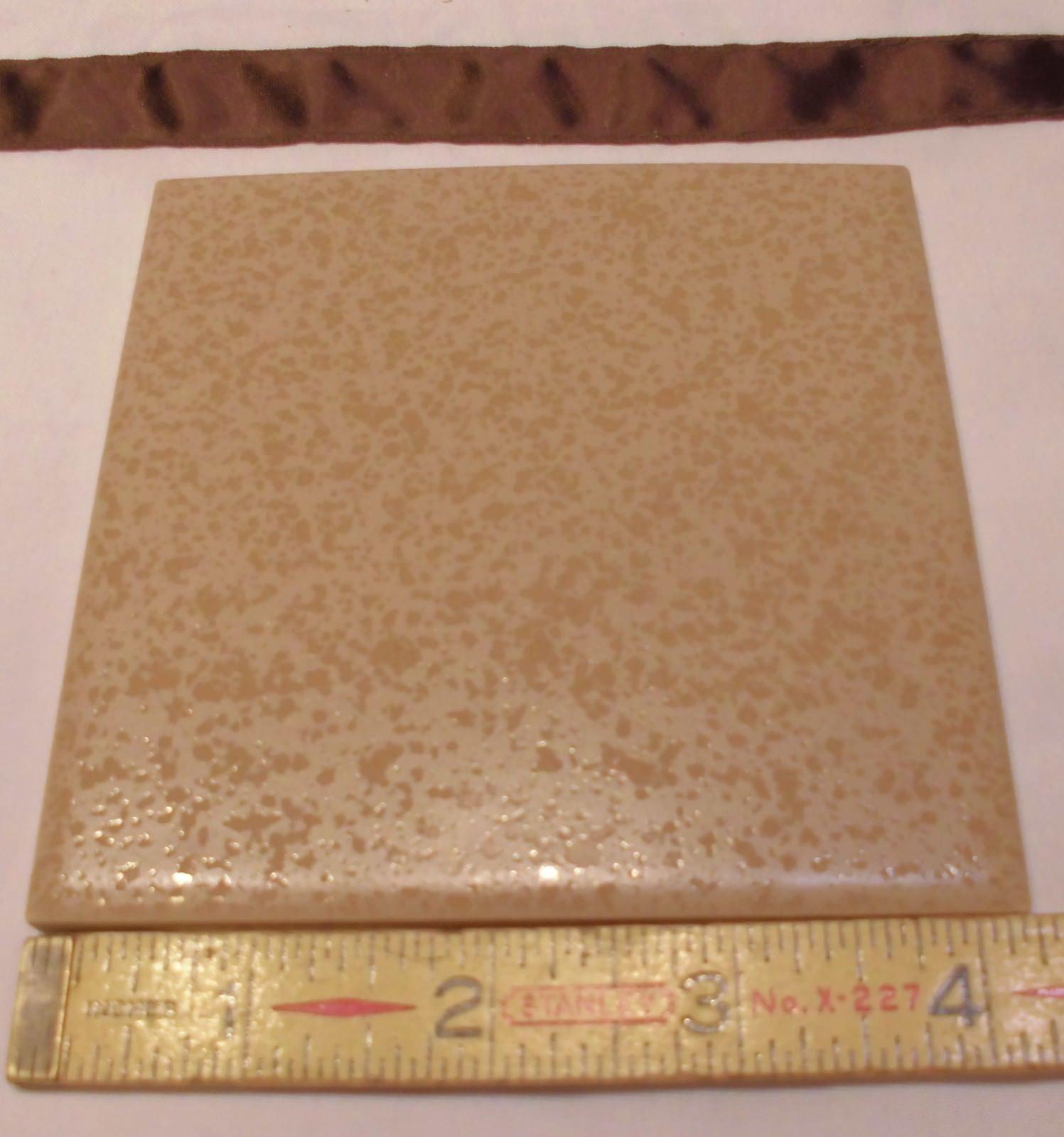 1 pc. *Coffee Color Brown* Ceramic Tile: 4-1/4″ Crystal Glazed by M.T.F. NEW