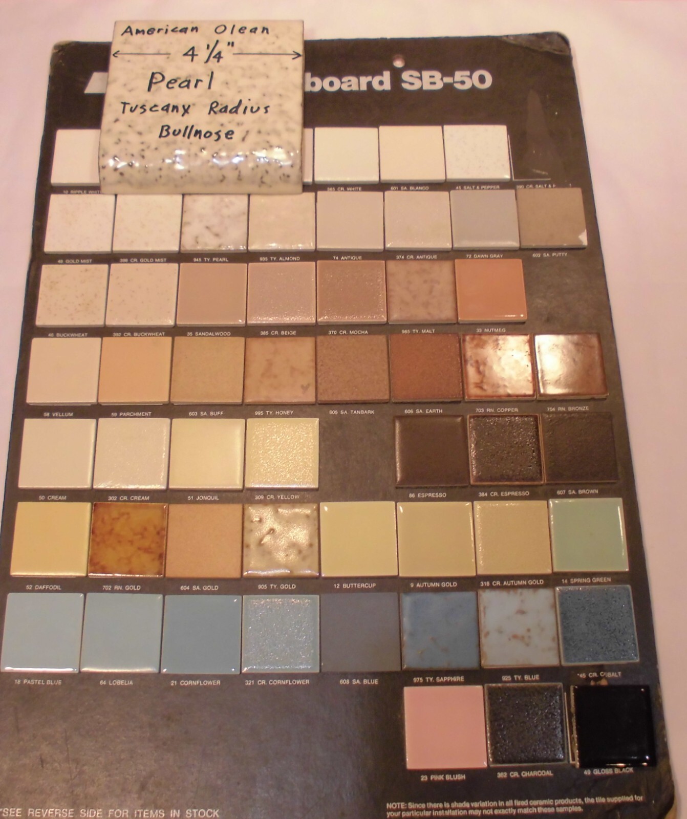 1 pc. Pearl #945: 4-1/4″ Ceramic Tile; Tuscany Glaze; by American Olean NOS
