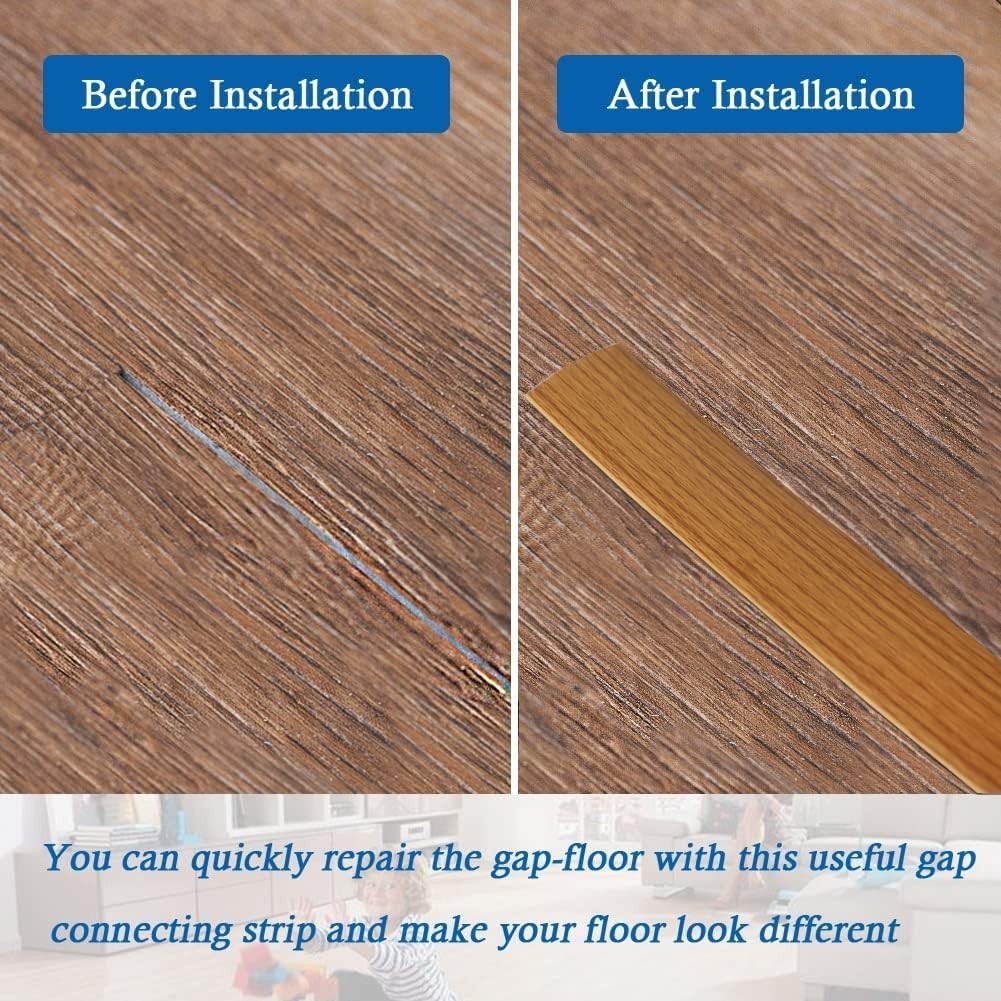 Elegant Wood Grain Self-Adhesive Floor Transition Strip 3″ Wide – Light Brown