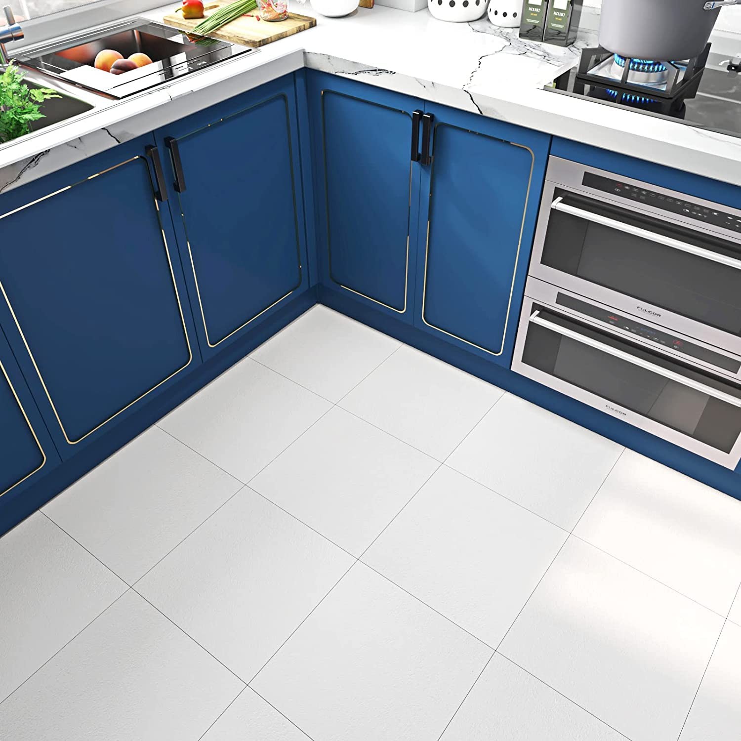 Peel and Stick Floor Tile Waterproof 12X12 in White Vinyl Flooring Peel and