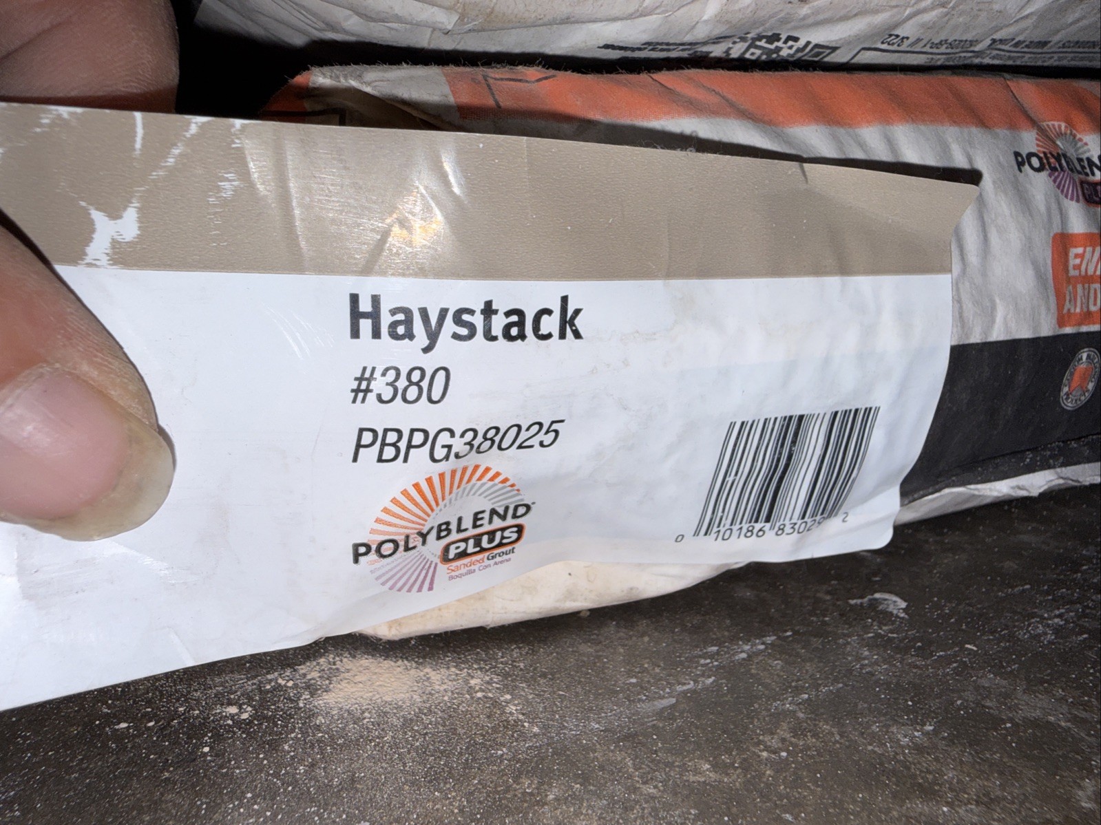polyblend sanded grout Plus #380 Haystack