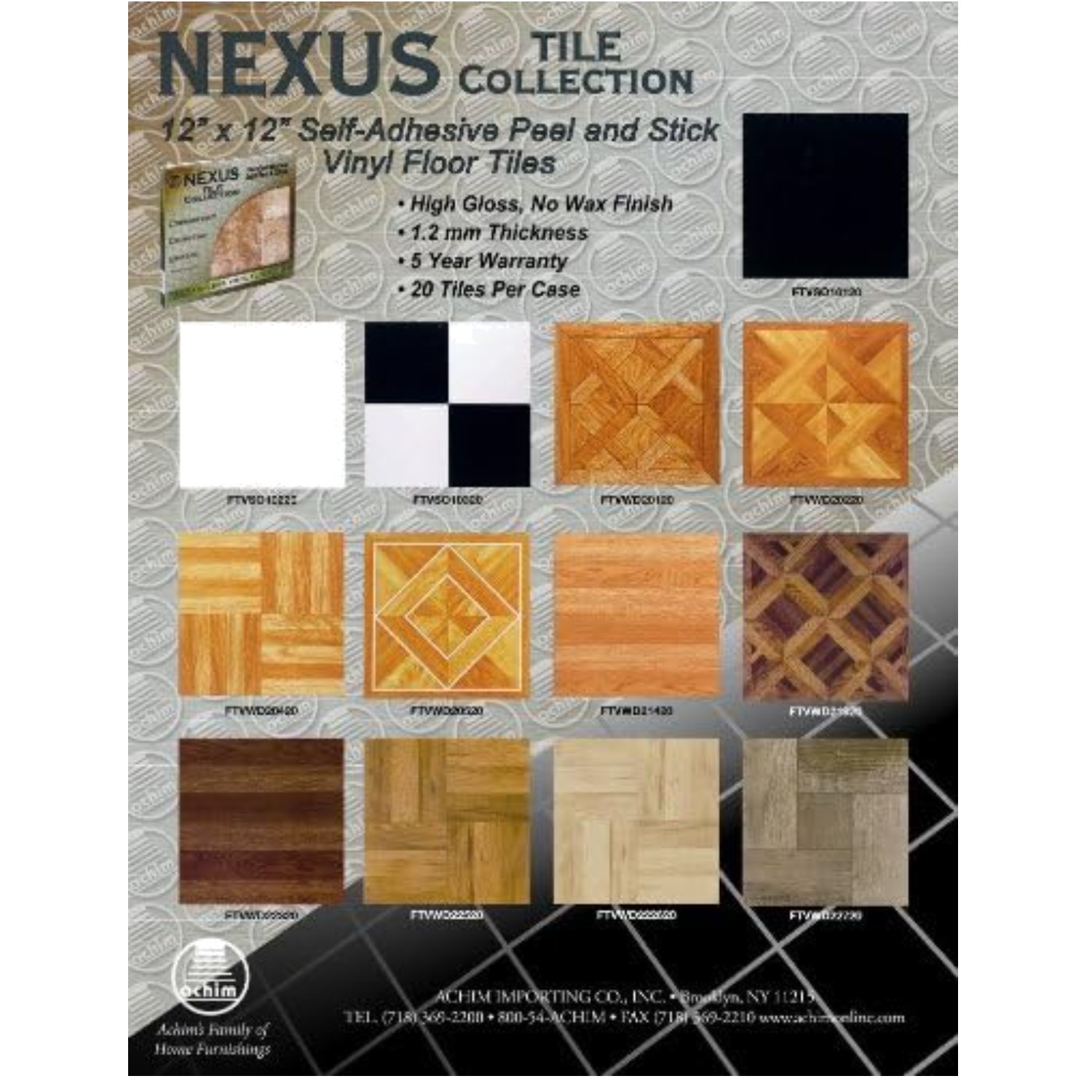 Peel & Stick Vinyl Flooring Tiles – 20 Tiles, Black Marble
