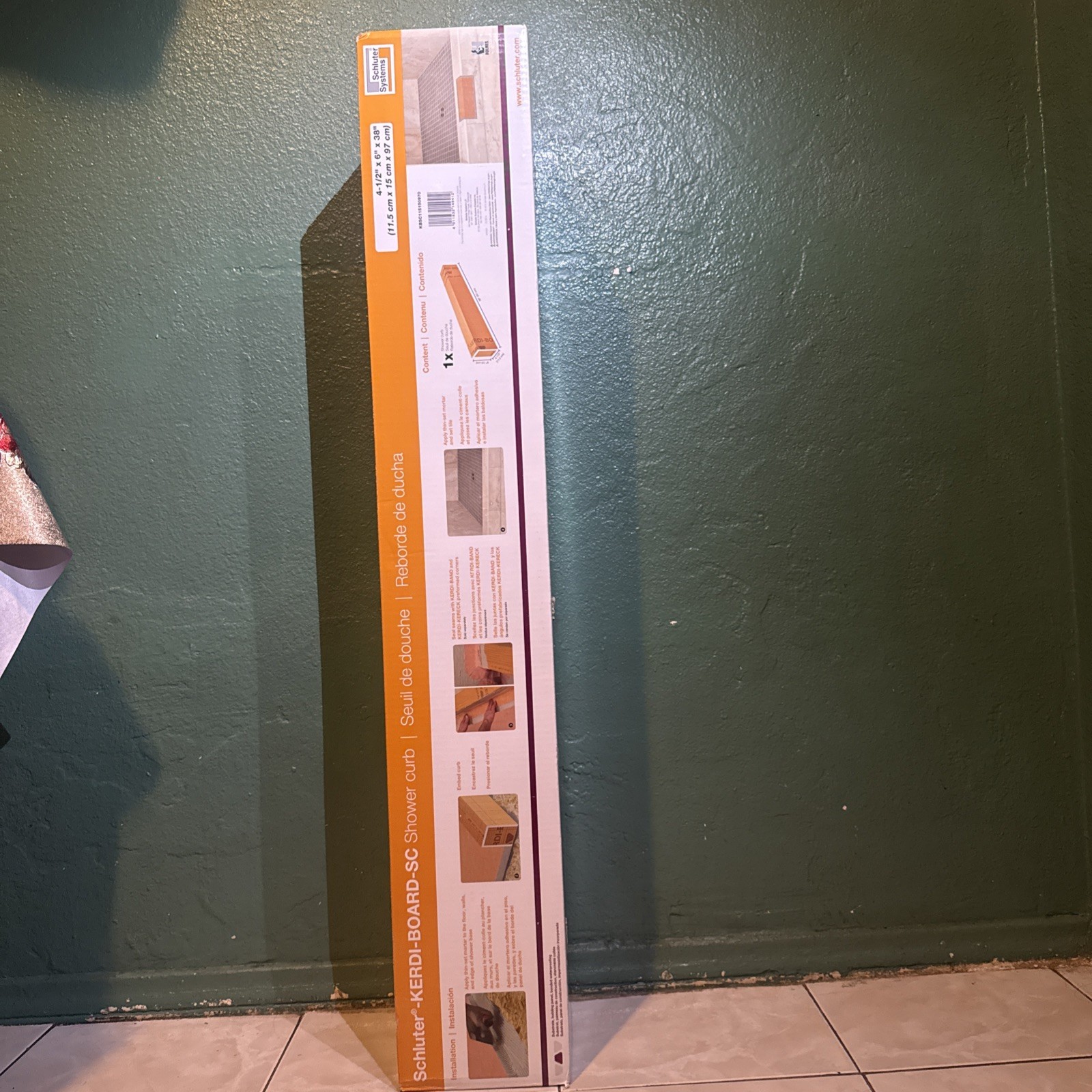 Schluter Systems Kerdi Shower Curb KBSC115150 38″ x 4-1/2″ (97cm x 11.5 cm)