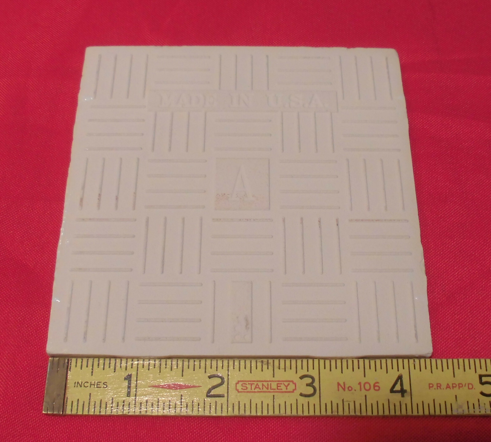 1 pc. Vintage: *Ice White* Glossy Ceramic Tiles by American Olean…4-1/4″ NEW