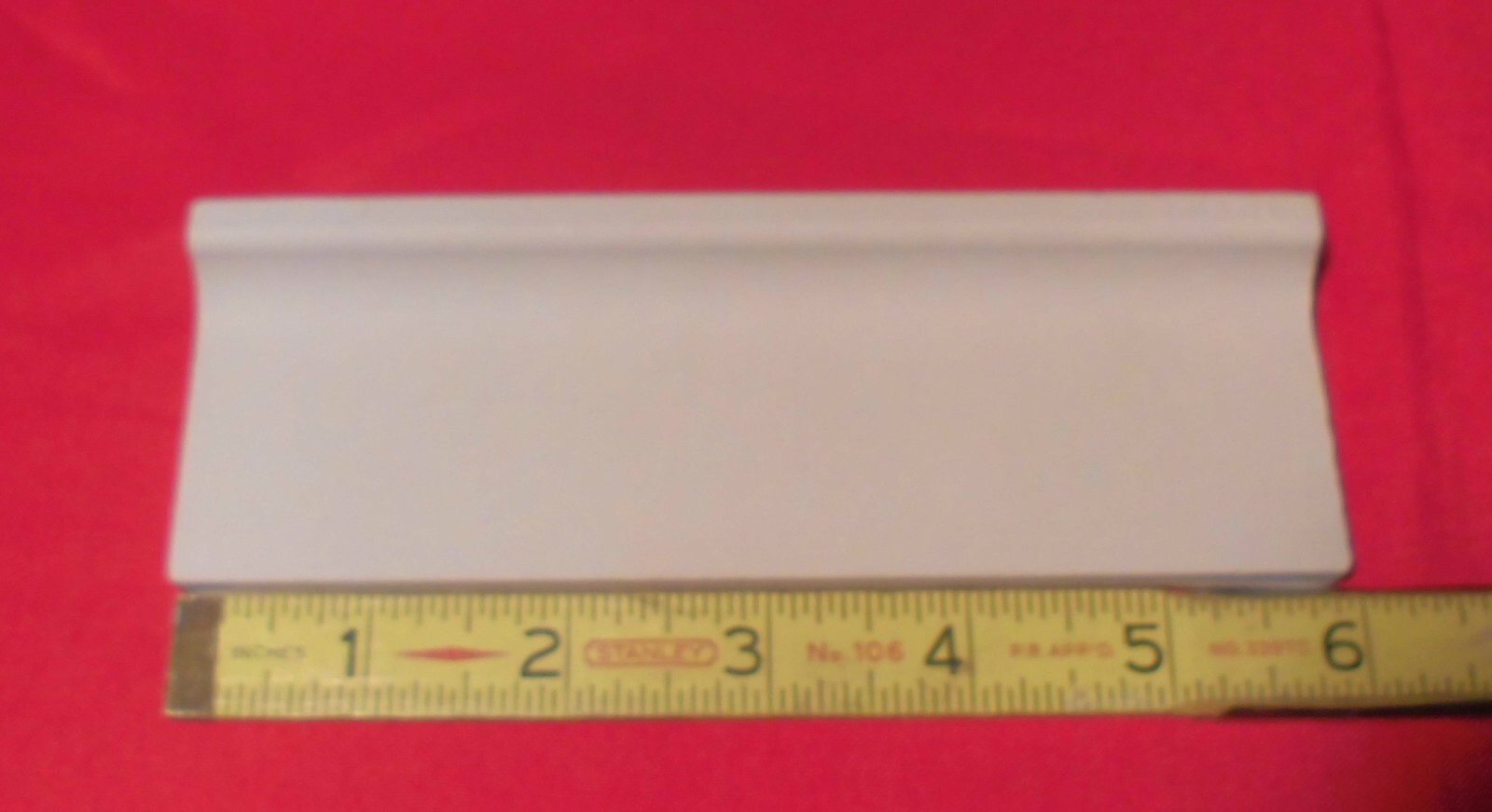 1pc. Matte Designer White 2″ X 6″ X 5/8″ Ceramic Radius Bullnose Tile, Mud-Cap