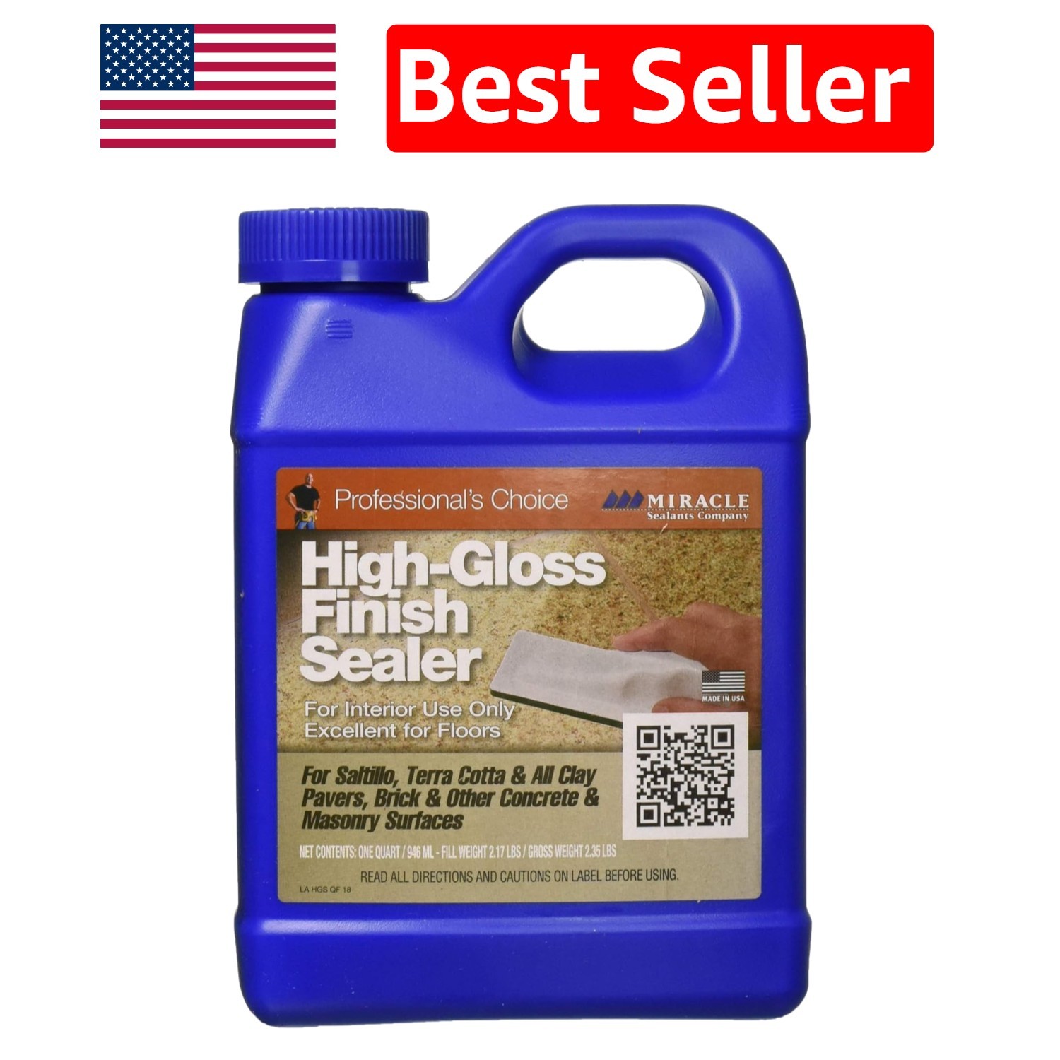 Quart High-Gloss Polymer Sealer for Tile & Stone – Indoor Use, UV Transparent