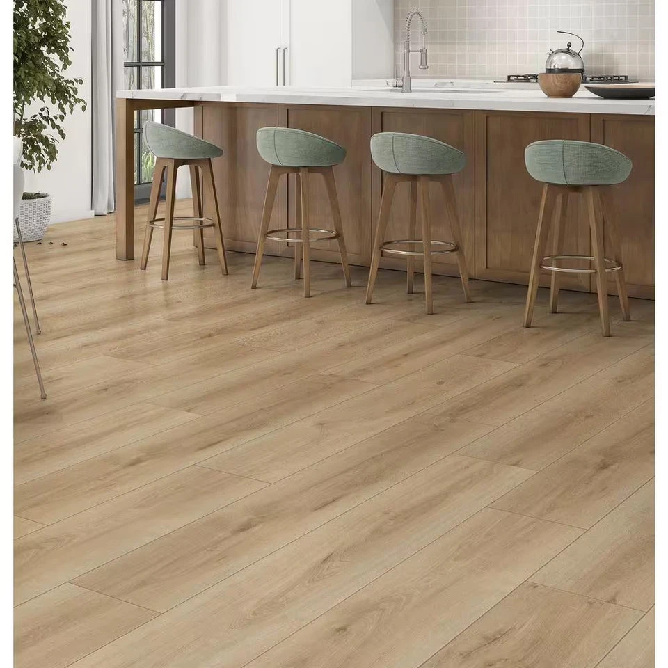 14mm x 8in Waterproof Laminate Flooring 13.28 sq ft Case Click Lock Oak Style