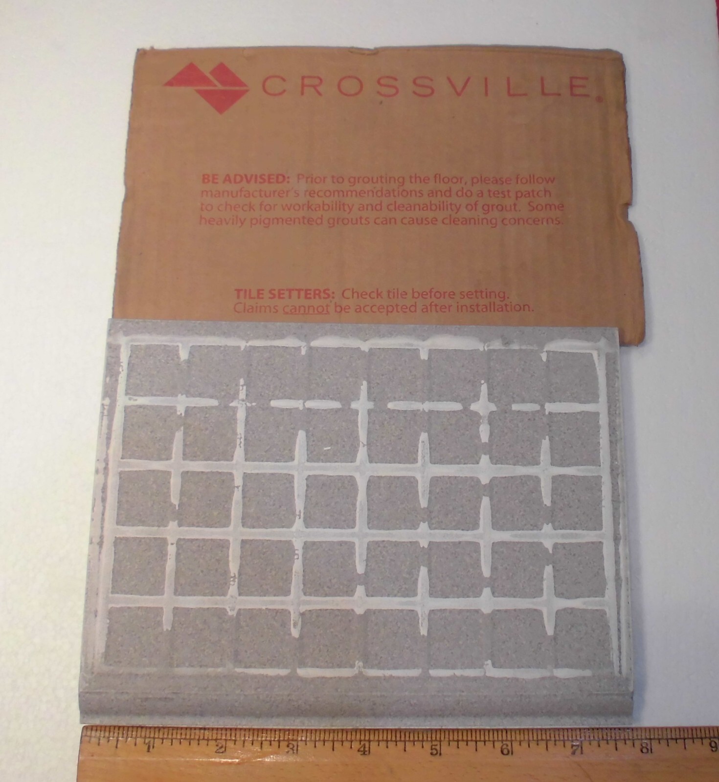 1 pc. Speckled Grays: Cove-Base Ceramic Tile, matte 7-3/4″ X 5-7/8″ Bullnose Top