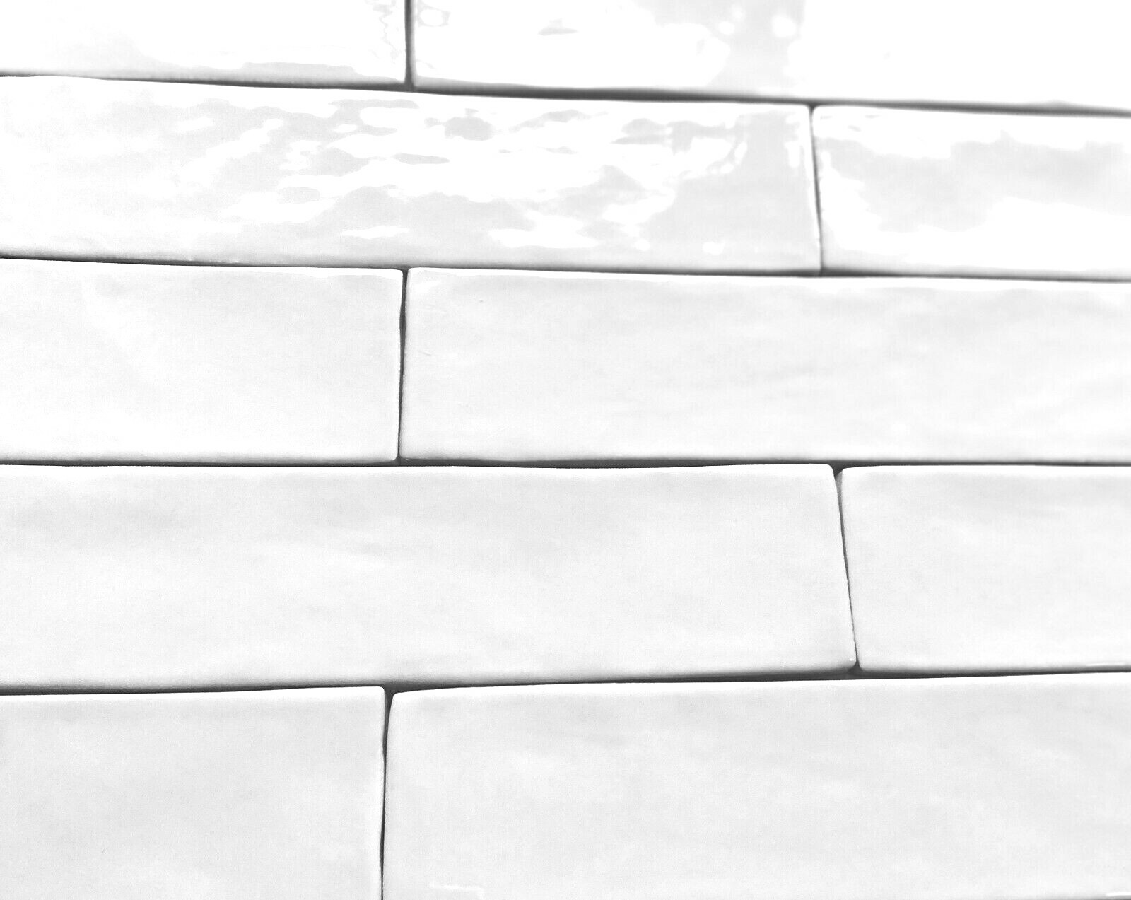 2.5″ x 10″ Soft White Artisan Finish Glossy Spanish Porcelain Tile (Pack of 6)