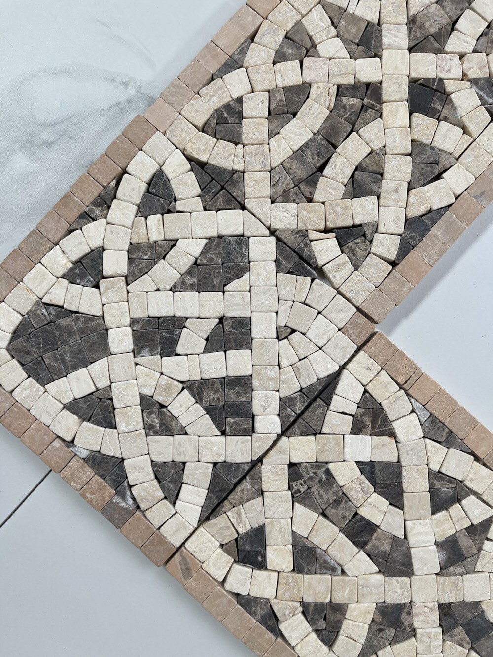B0086T Marble Mosaic Border Accent Listello Tile Cythera Sunny 4.7×12 Tumbled