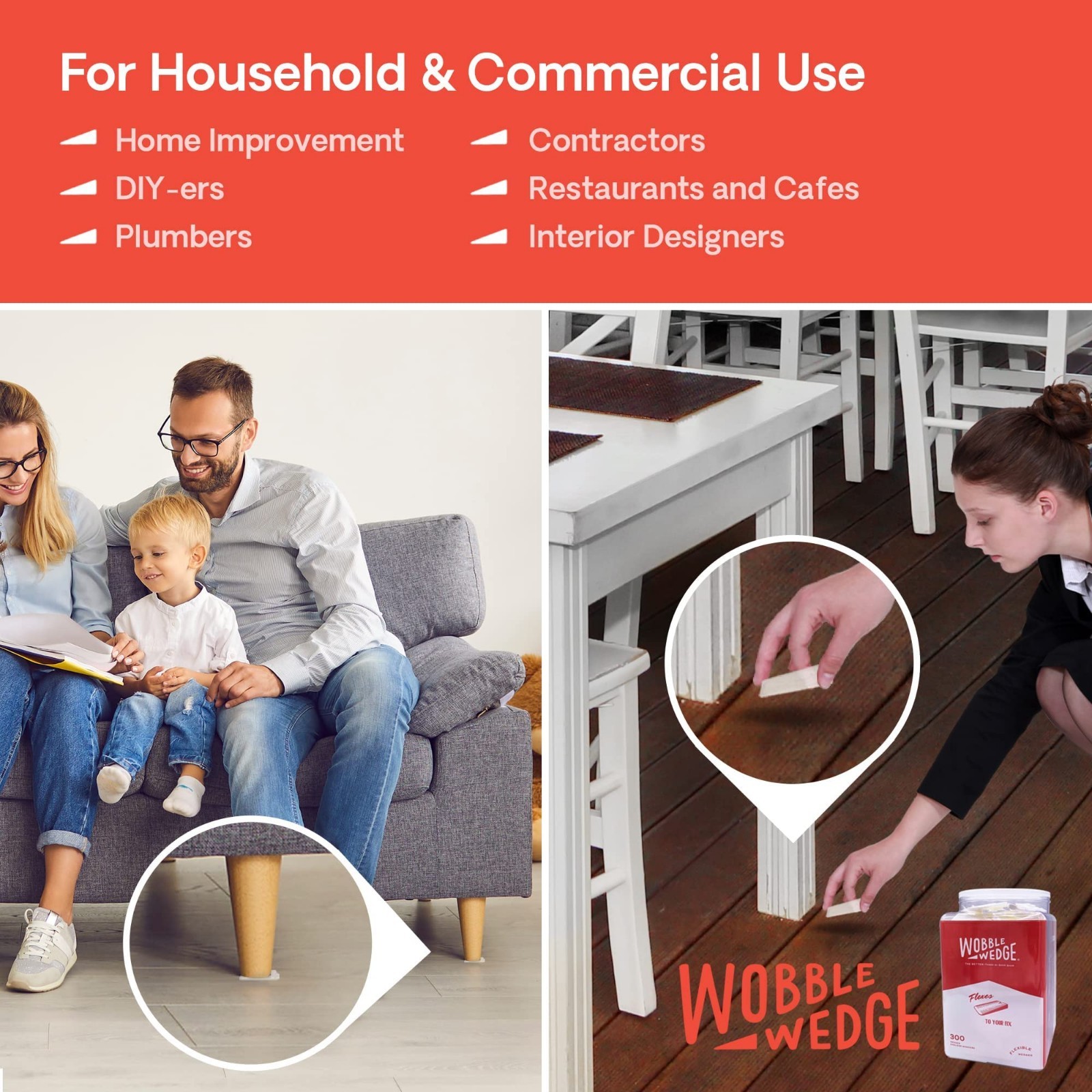 Flexible Plastic Leveling Shims – Home Improvement Furniture & Appliance Wedges
