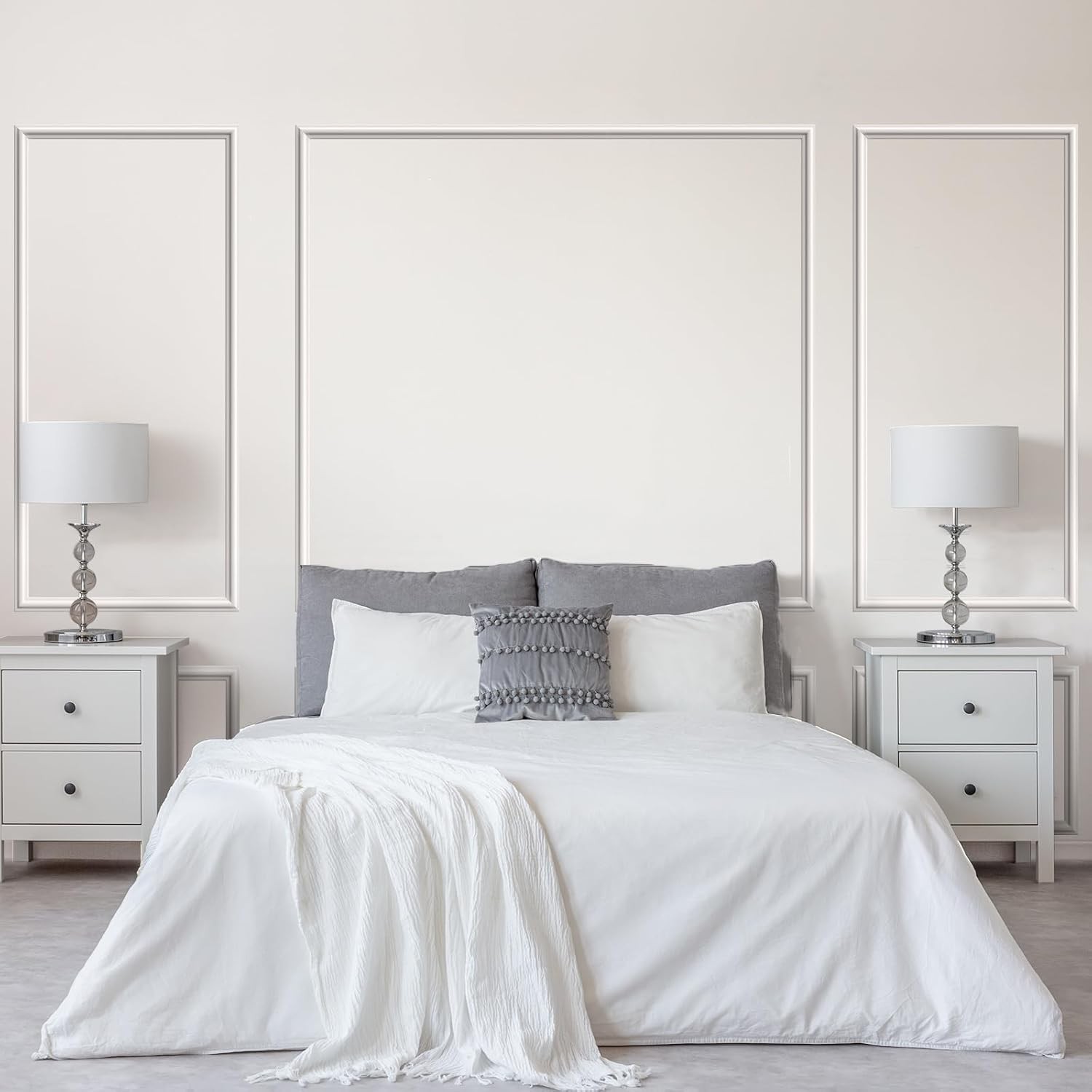 Peel & Stick Wall Molding Kit 3D Premade Wainscoting Wall Decor 31×63+72×63