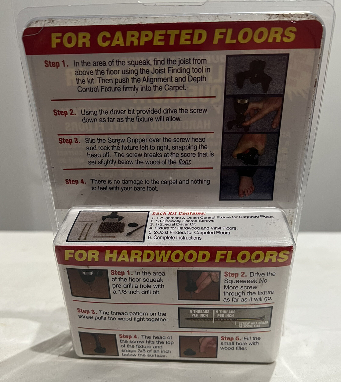 Squeeeeek No More Floor Squeak Repair Kit – BRAND NEW Carpet & Hardwood ASOTV