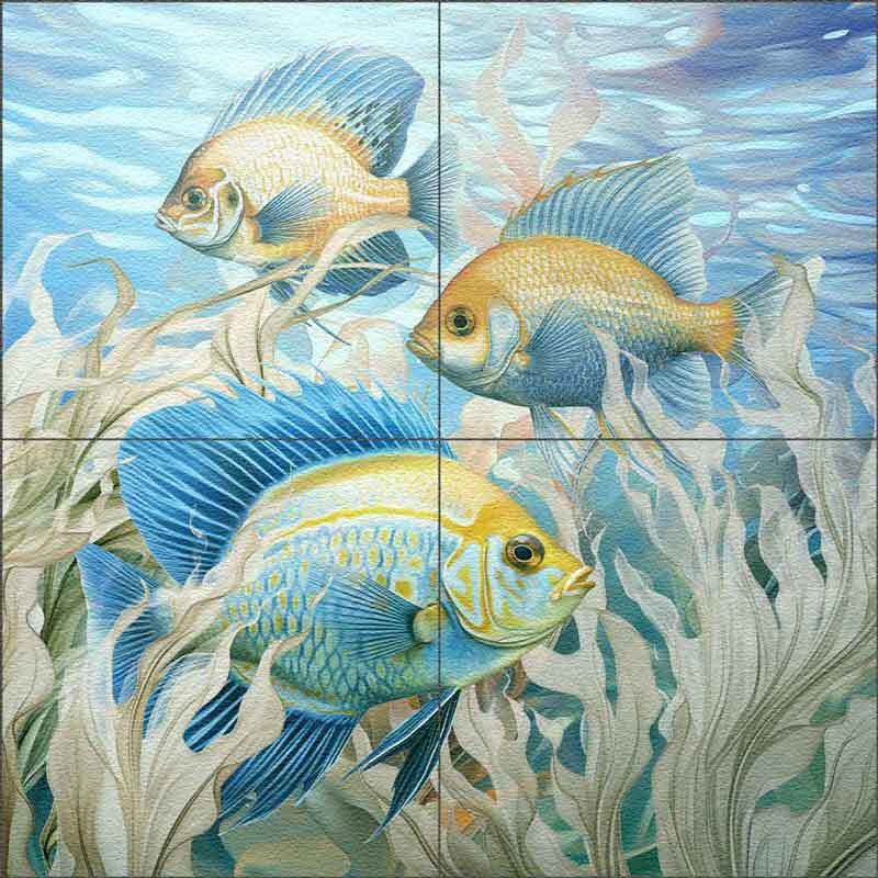 Sea Life Tile Backsplash Steve Hunziker Fish Wall Floor Glass Mural OB-SH1392