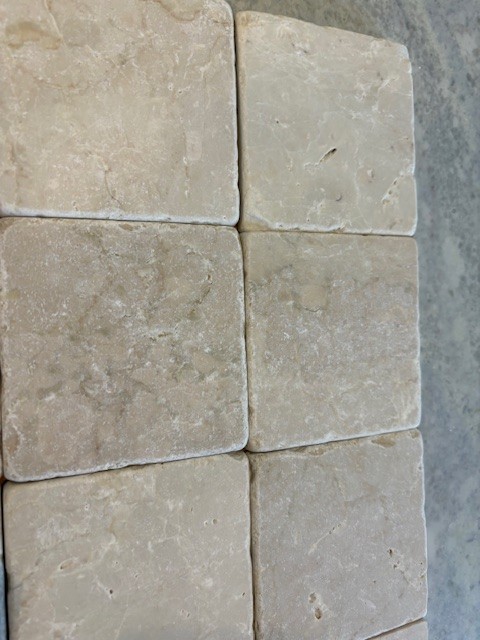 Botticino Crema 4×4 Tumbled Marble Tile Backsplash Floor Wall -10 New Tiles