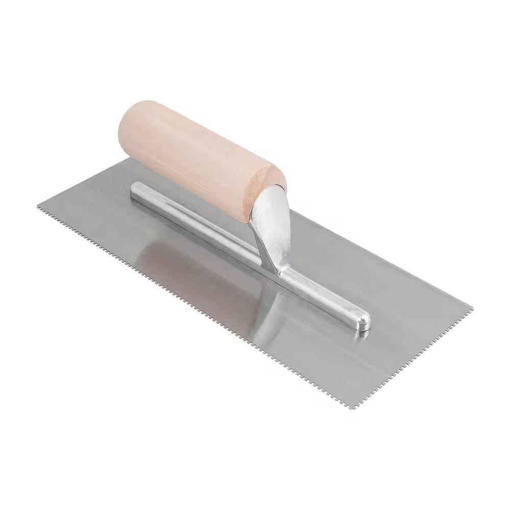1/16 In. X 1/16 In. X/1/16 In. Square Notch Pro Vinyl Flooring Trowel with Wood