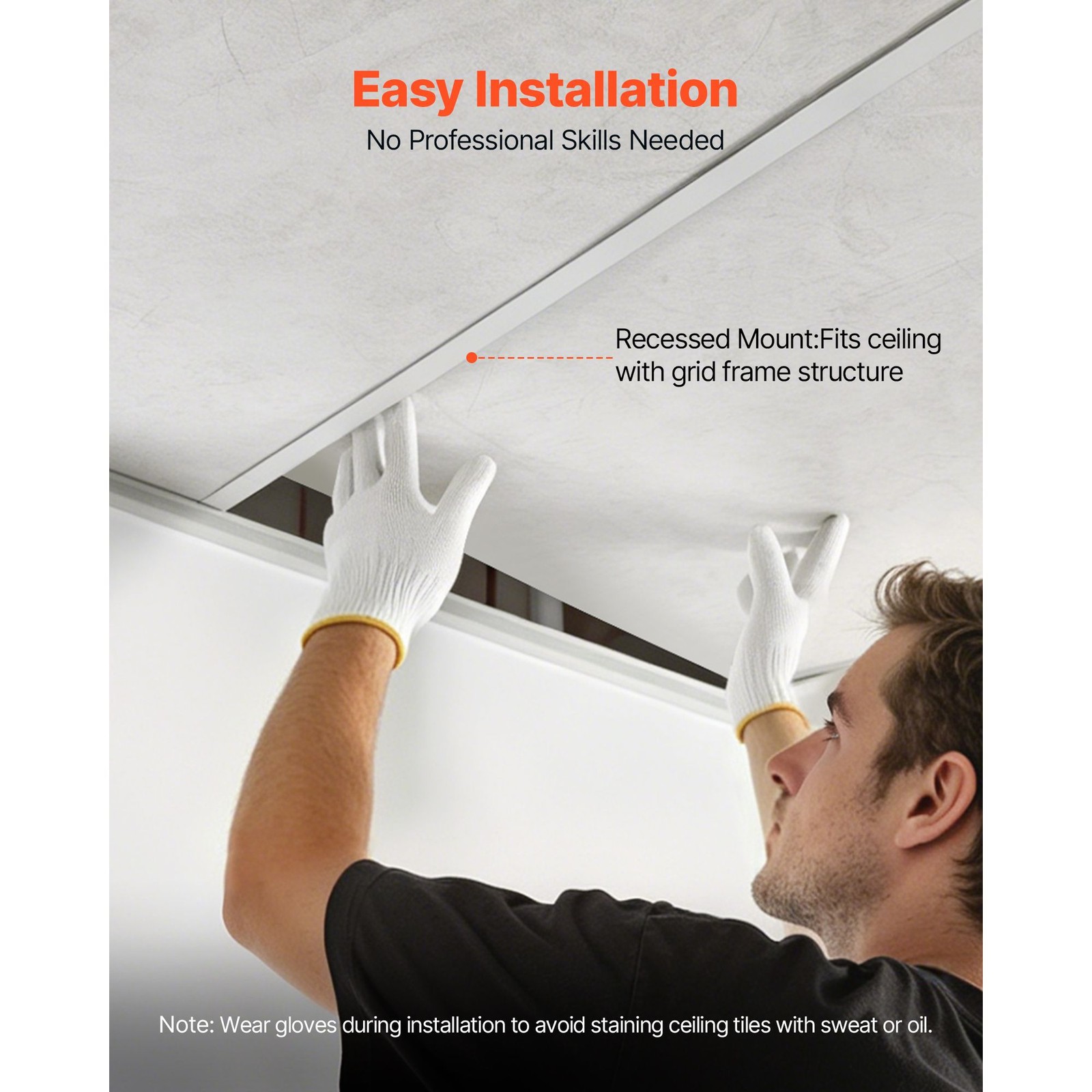24 x 48 in PVC Ceiling Tiles 10 – Pack Drop Ceiling Panels White Marble, PVC