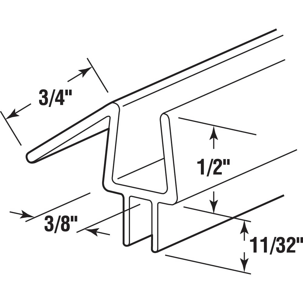 Prime-Line M 6258 Frameless Shower Door Bottom Seal for 3/8 in., Clear