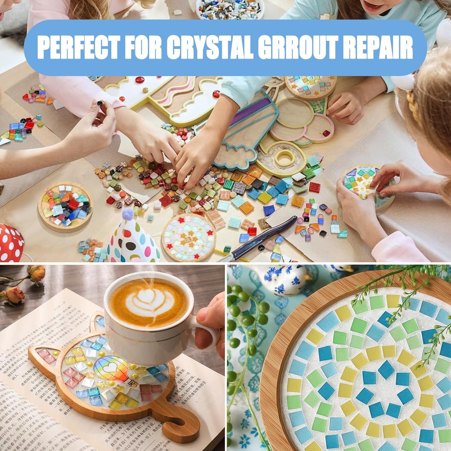 Crystal Grout for Mosaics Water Resistant DIY Craft Tile Accessories