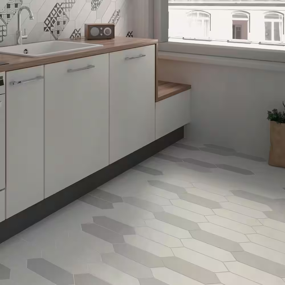Kite White 3-7/8 In. X 11-3/4 In. Porcelain Floor and Wall Tile (11.2 Sq. Ft./Ca