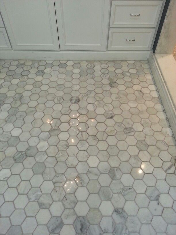 C33XP Carrara White Venato Marble 3″ Hexagon Mosaic Wall Floor Tile Polished