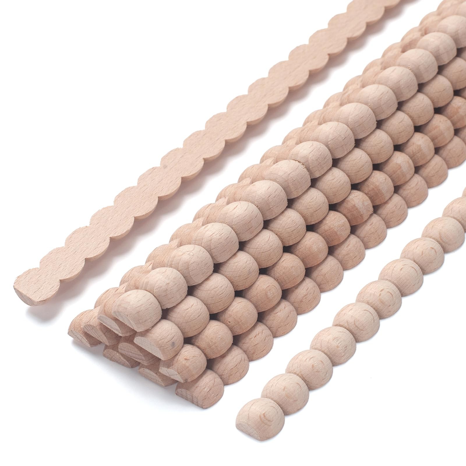 Beaded Wood Trim Molding Decorative, Bobbin Wood Moldings & Trims, 12 PCS 15….