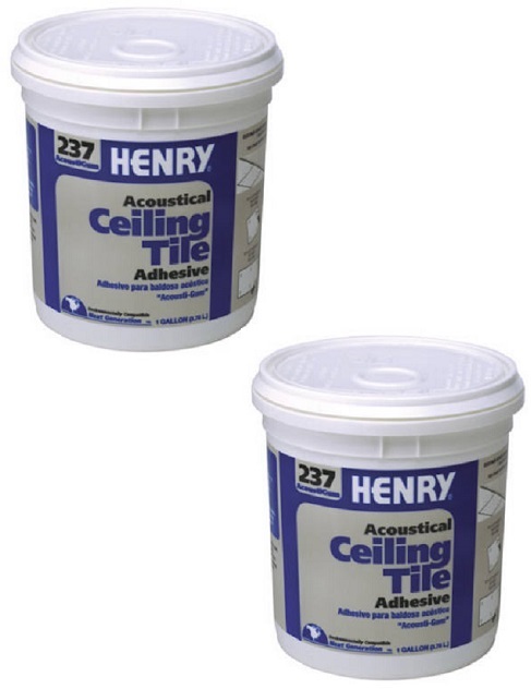 (2) ea Henry 12016 Gallon # 237 Acoustical Ceiling Tile Latex Adhesive Glue