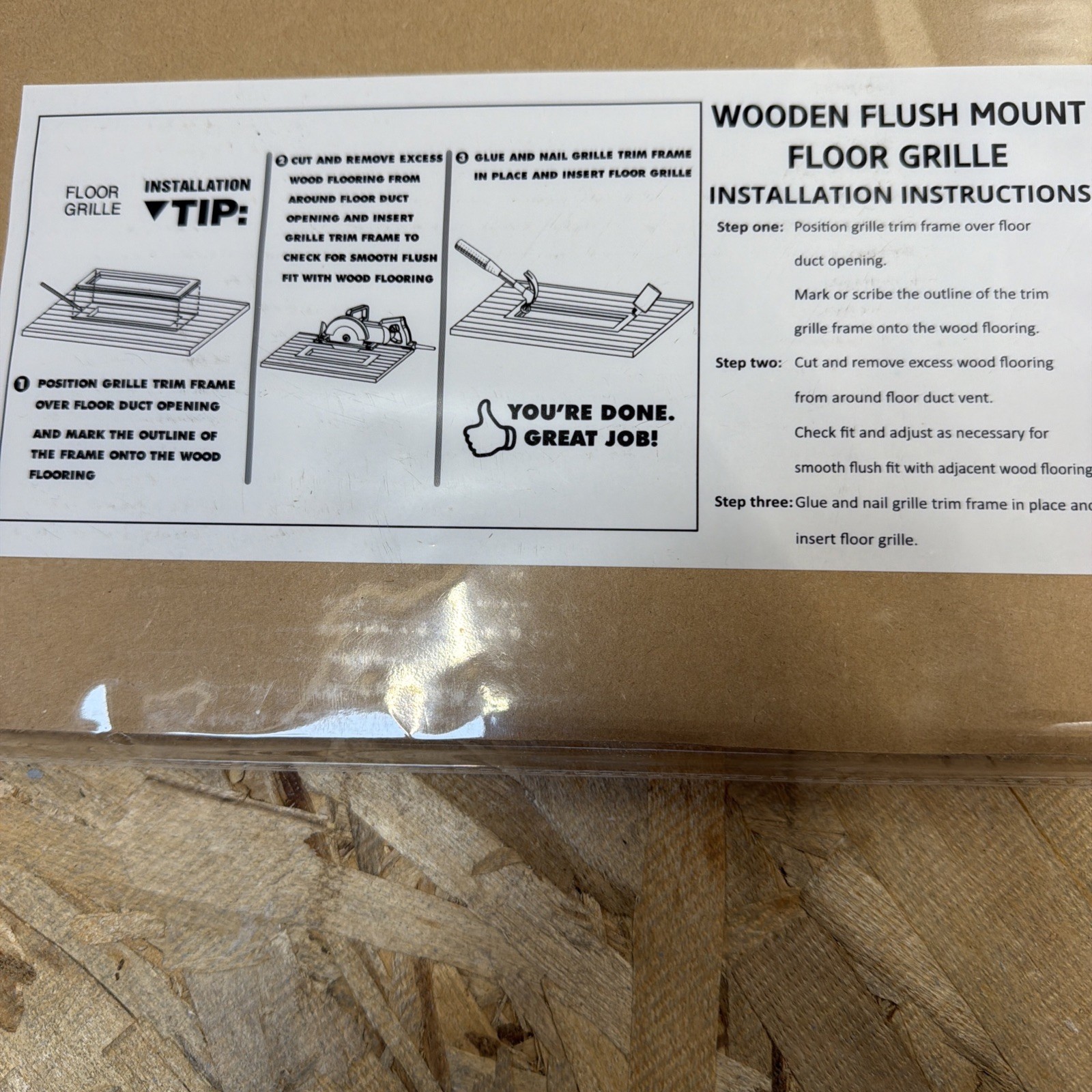 Hampton Bay 4 in. x 12 in. Oak Wood Flush Mount Grilles Unfinished Oak