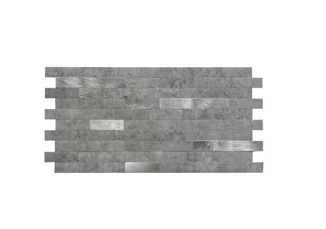 Aspect AC004 Collage 11.75″x12″ Metal & Composite Peel/Stick Backsplash, Cloud