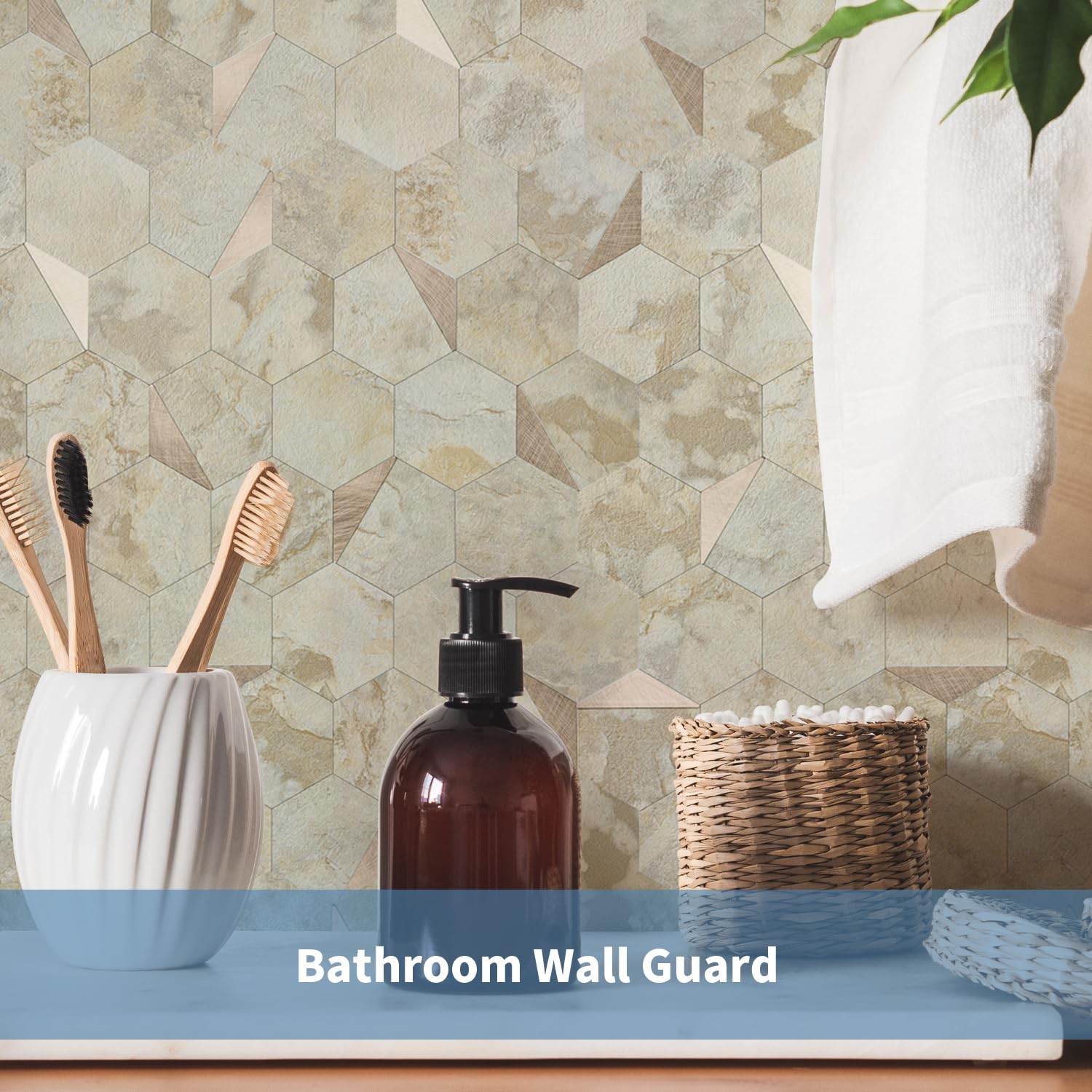 OYASIMI 10-Sheet Heavy-Duty Hexagon Peel and Stick Backsplash, Thick Waterproof